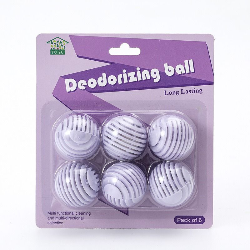 Shoe Deodorizing Balls - Deodorizing and Antibacterial Aromatherapy Beads for Wardrobes and Shoe Cabinets, Multiple Colors Available, Long-Lasting Odor-Eliminating Fragrance Balls, Pack of 6 - Purple