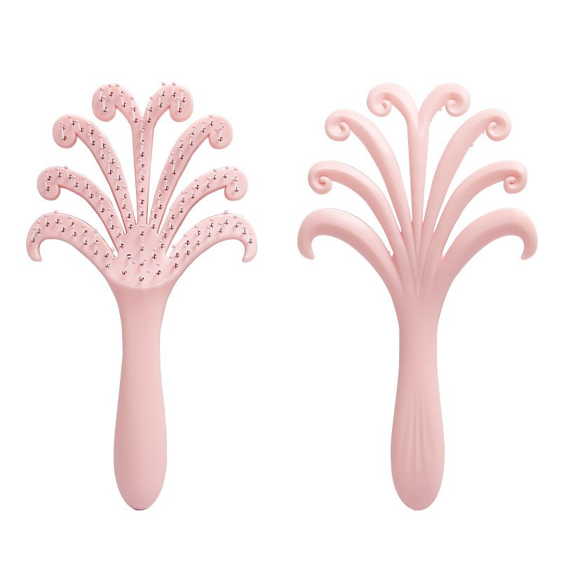 1PC Octopus Scalp Massage Brush – Multi-Functional Detangling Brush – Wet & Dry Use, Tangle-Free – Home Hair Care Brush for Women with Long or Curly Hair,pink.