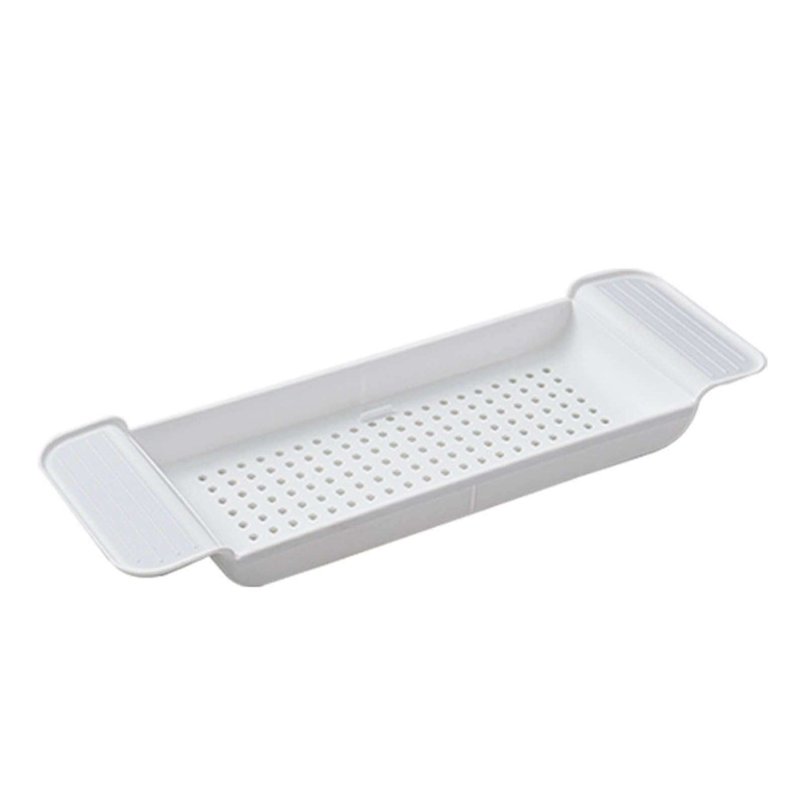 Bathtub Tray Stable Placement Expandable Plastic Material Draining Design Bath Caddy Tub Table for Bathroom White