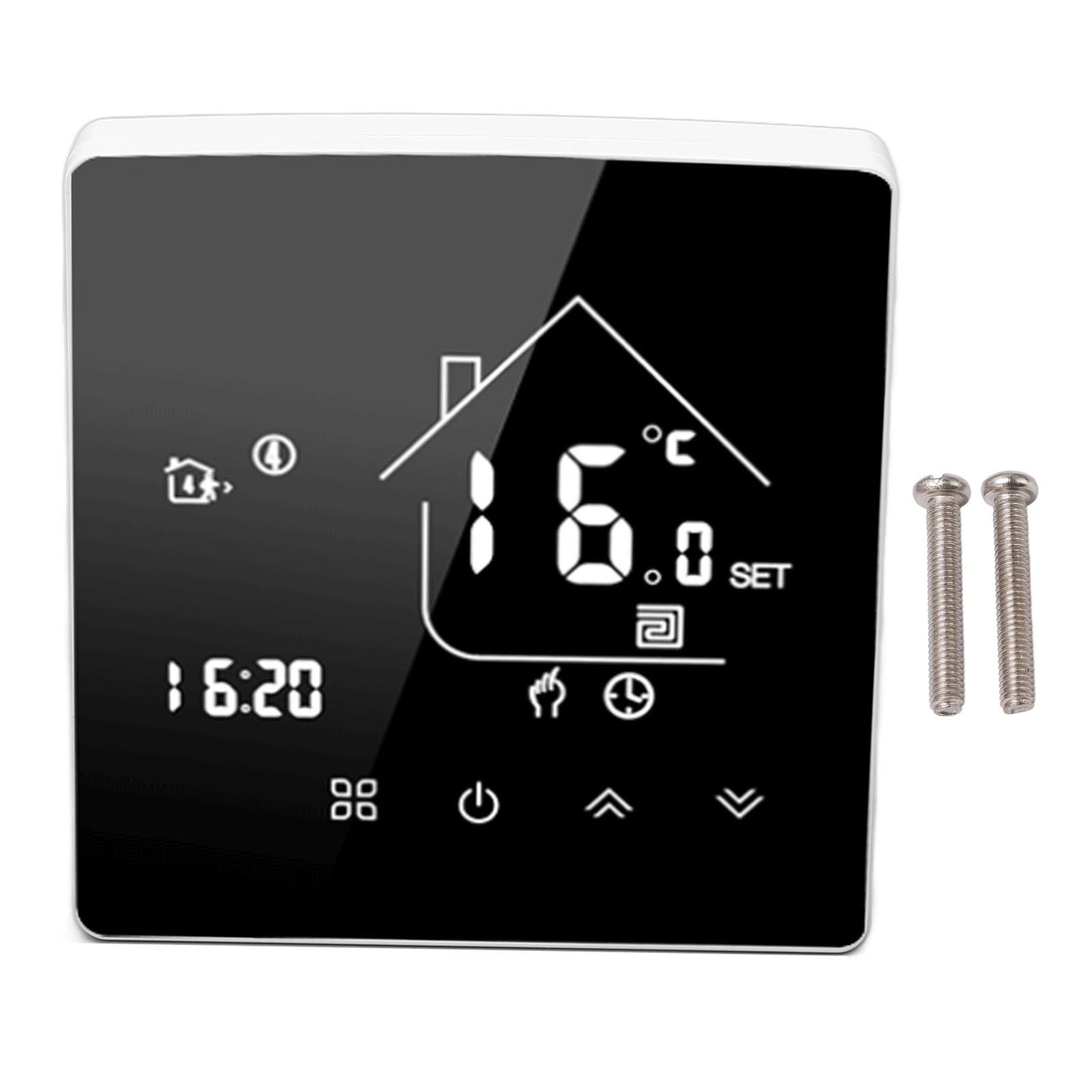 Smart Thermostat LCD Touch Screen Thermostat Programmable Temperature Controller for Boiler 95‑240V Concealed Installation