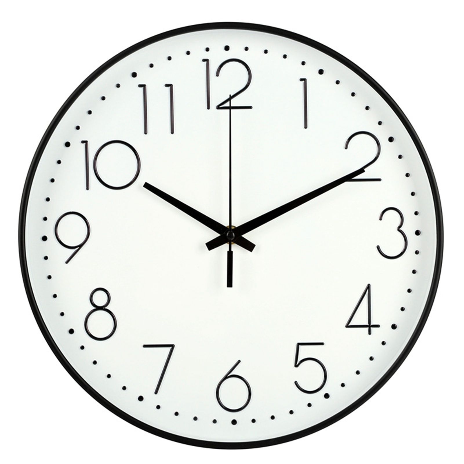 8 Inch Silent Wall Clock Non Ticking Decorative Easy to Read Round Wall Clock for Home Livingroom Black Frame White Bootom Black Word