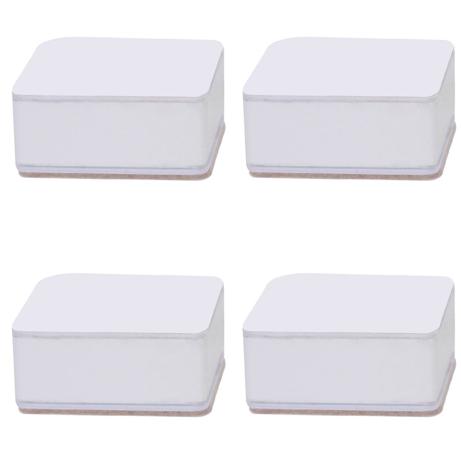 Carbon Steel Furniture Risers Self Adhesive Furniture Lift Anti Slip Low Noise Bed Lifter with Felt Pad for Sofa Couch White
