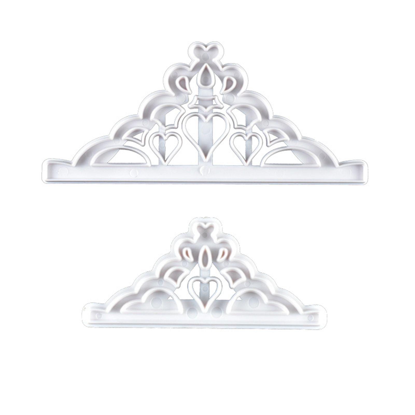 2 Pcs Crown Cutters Set Princess Crown Mold Tiara Cutter Cake Decorating Mold for DIY Birthday Party Dinner