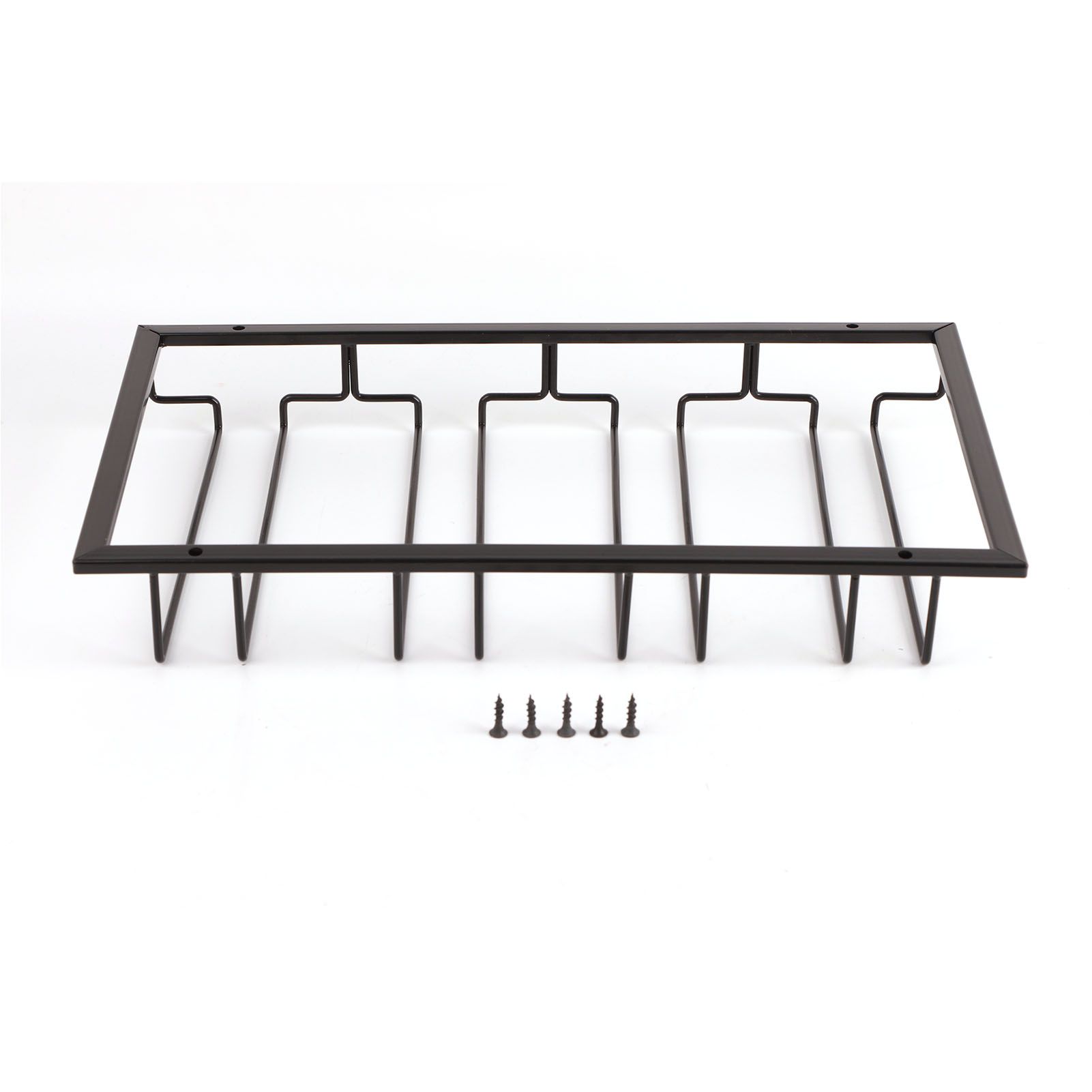 Stemware Holder Black 4 Slot Iron Wire Assembled Design Corrosion Resistant Easy Cleaning Glasses Storage Hanger for Bar