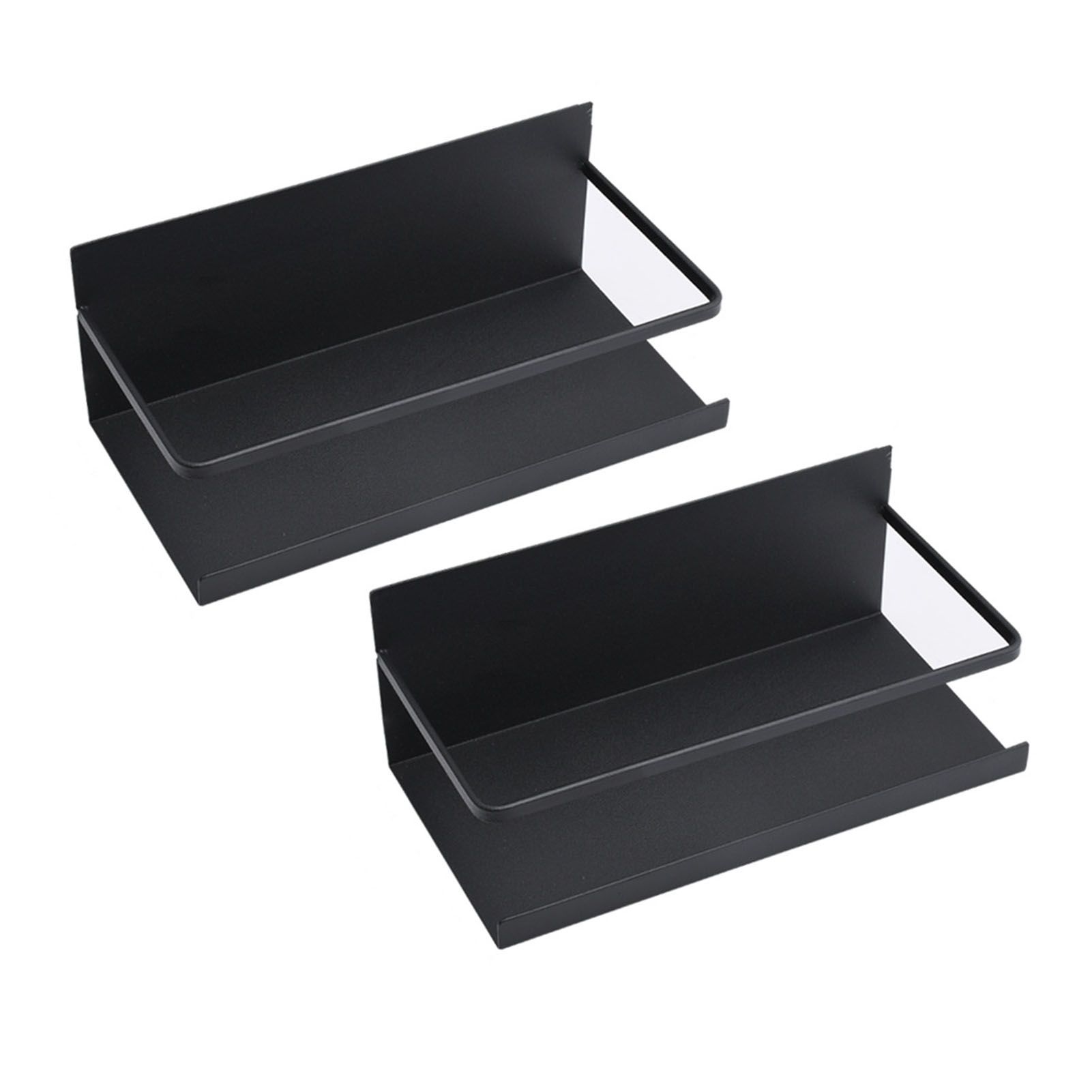 2pcs Magnetic Spice Rack Refrigerator Storage Rack Multi Function Kitchen Storage Shelves Rack Black