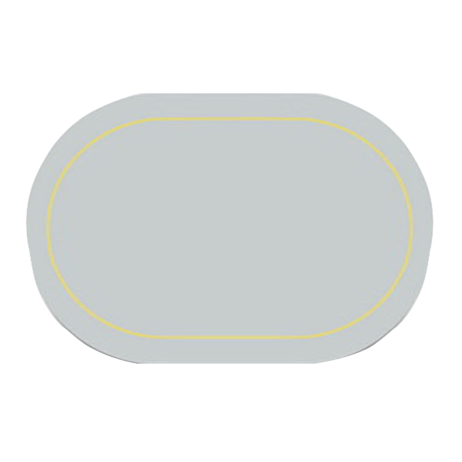 2Pcs Leather Oval Dining Food Mat Oil Proof Insulation Restaurant Table Home Hotel Non Slip Bowl Pad Placemat Light Gray