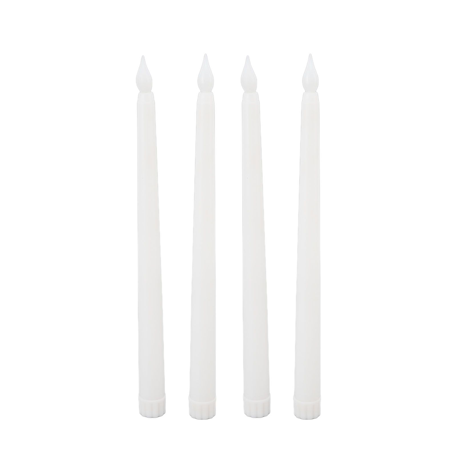 4 Pcs LED Candles Smoke Free Flameless Safe Environmentally Friendly Warm Light Electric LED Taper Candle White