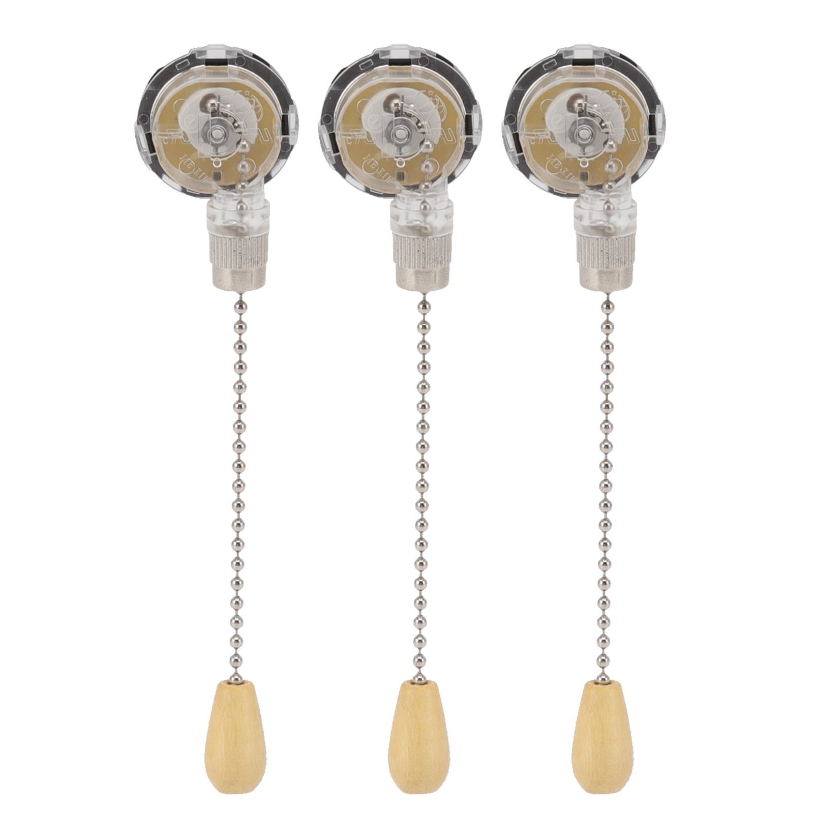 3Pcs Ceiling Fan Lamp Switch Rustproof Replacement Ceiling Light Pull Chain Switch 250V 125V Chrome
