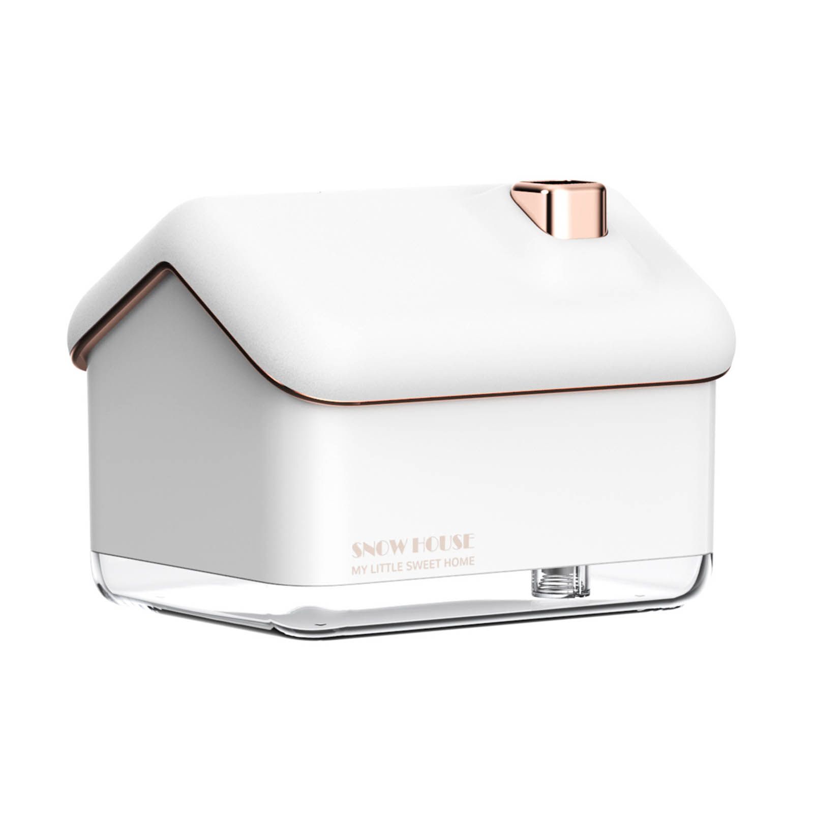 Snow House Mini Humidifier USB Nano Atomization Humidifier with Night Light for Living Room Bedroom Plug In White