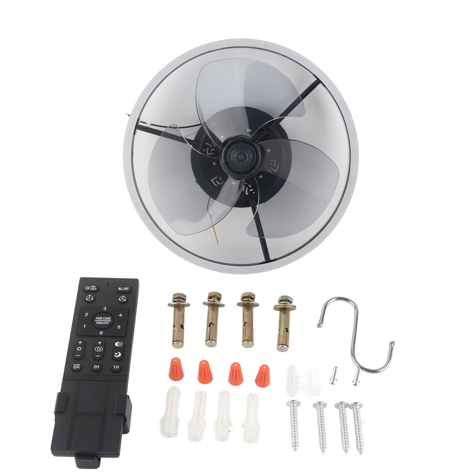 Ceiling Fan Light 6 Speed Remote Control 3 Color LED Ceiling Fan Lamp for Living Room 110V
