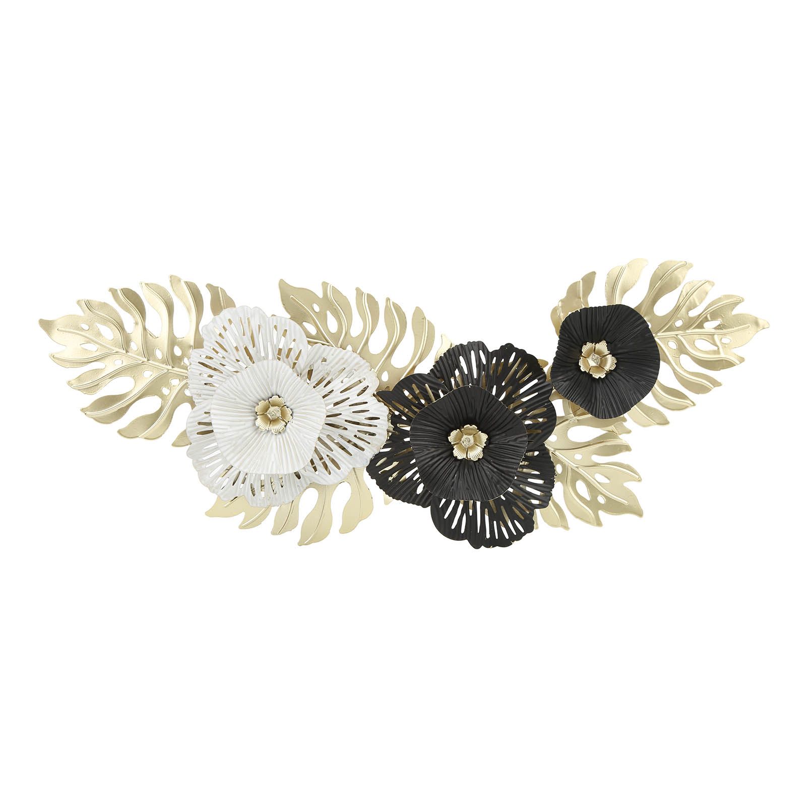 Nordic Luxury Wall Metal Pendant Innovative Iron Wall Flower Decoration Home Living Room Wall Decoration Black White