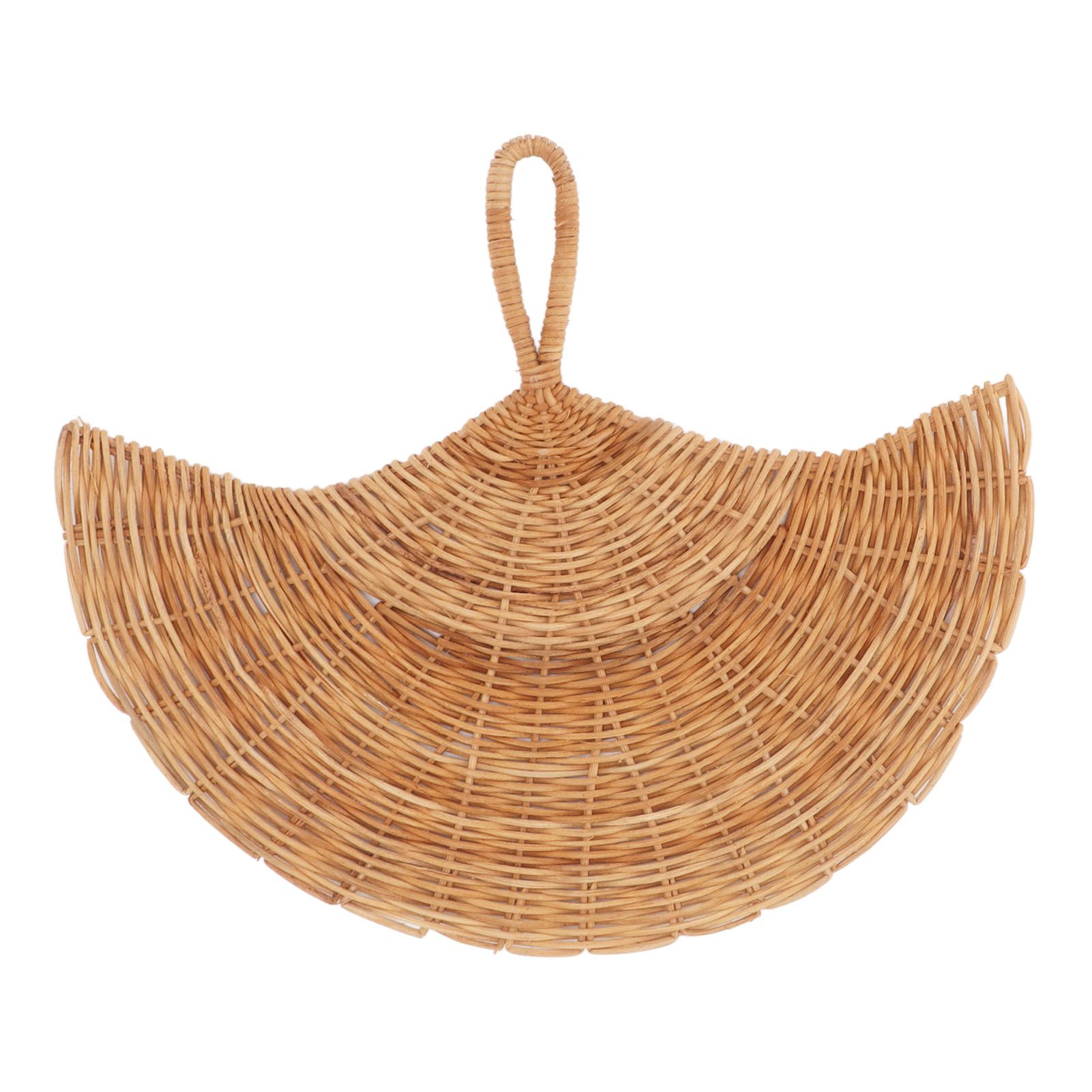 Rattan Fan Wall Decoration Northern Europe Style Woven Hanging Rattan Wall Decoration for Living Room Bedroom Natural Color