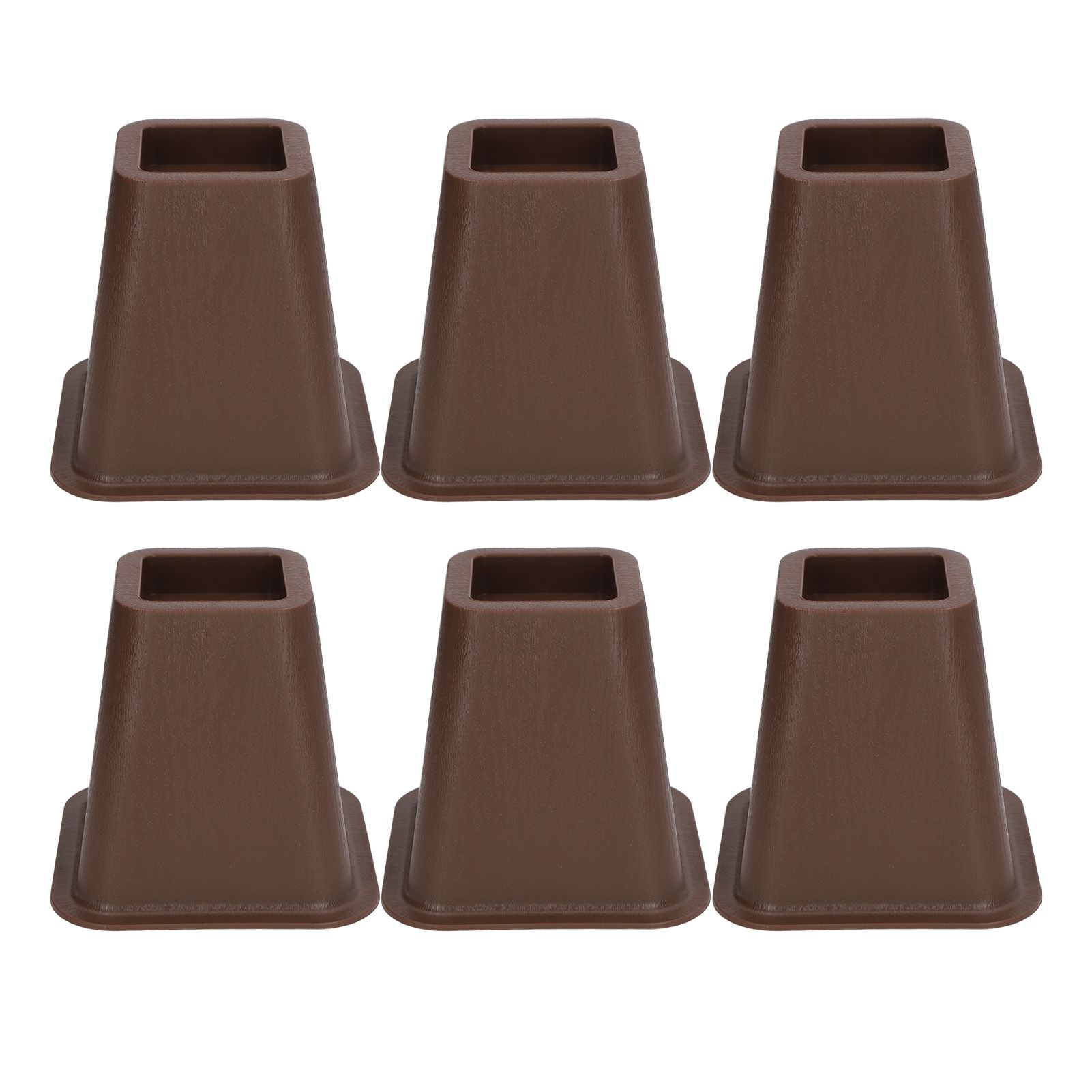 6 Pcs Furniture Risers Plastic Antislip Bed Risers Wood Grain for Storage Desk Sofa Chair Washing Machine