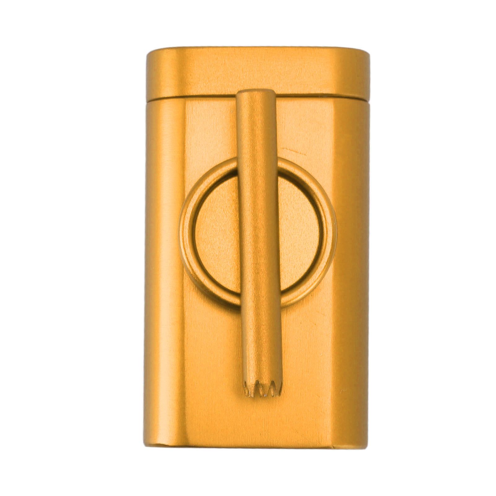 Mini Cigarette Crusher Aluminum Alloy Wear Resistant Incisive Cigarette Grinder with Tobacco Collection Tube Golden