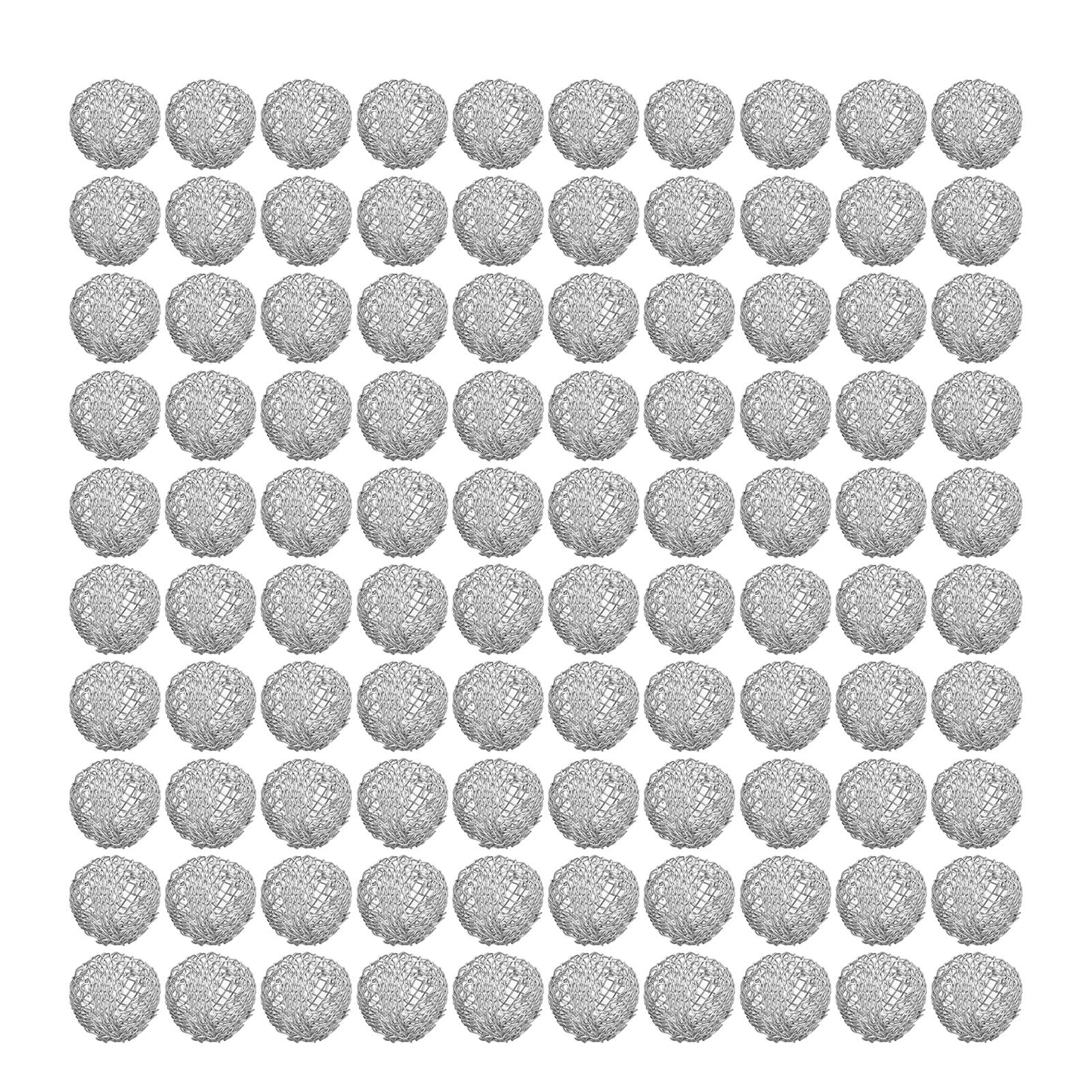 100Pcs Tobacco Pipe Ball Screen Filter 16mm Stainless Steel Washable for Smoking