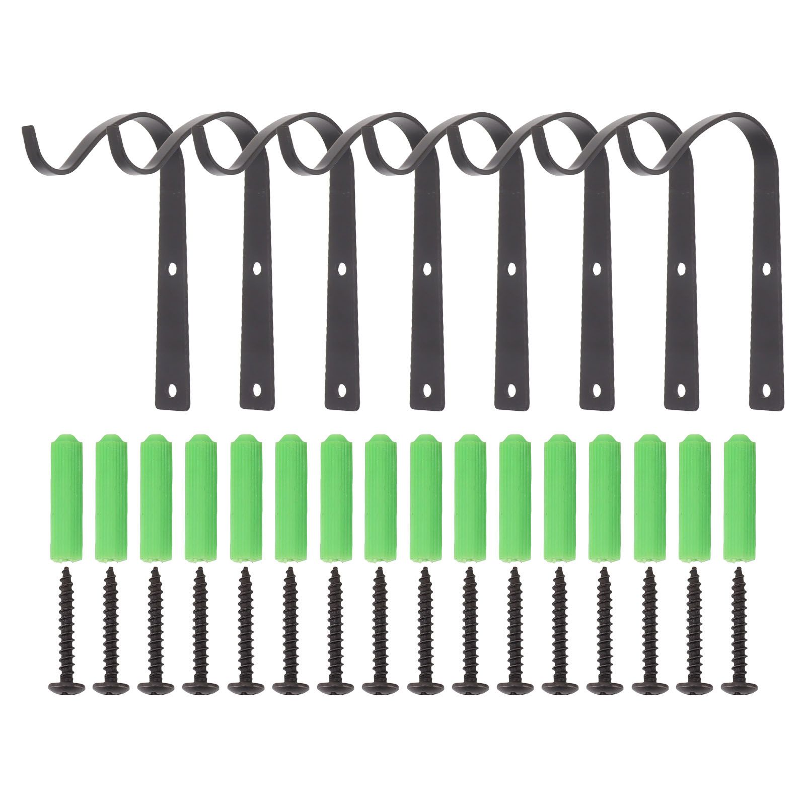 8Pcs Black Plants Hanging Wall Hook S Shape Wall Mount Plants Pot Hanging Bracket for Flower Basket