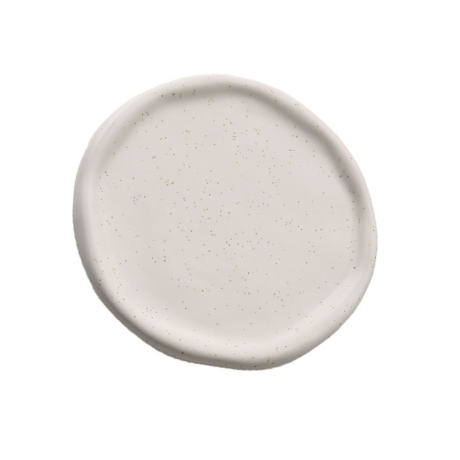 Jewelry Plate Ceramic Glossy Appearance Simple Modern Stylish Storage Tray for Home Gift White Round