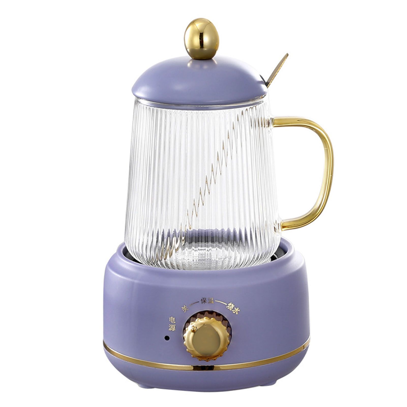 Portable Electric Kettle Stew Cup 450ML Health Cup Mini Slow Cooker Kettle Office Flower Teapot Split Tea Boiler AU Plug 220V Violet 450ml