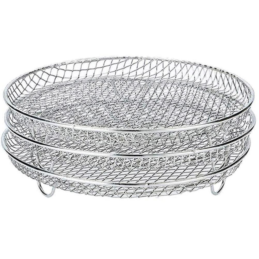 3 Pcs/Set Air Fryer Rack for 4.2QT-5.8QT Air Fryer Three Stackable Dehydrator Racks Stainless Steel Air Fryer Stand Air Fryer Accessories
