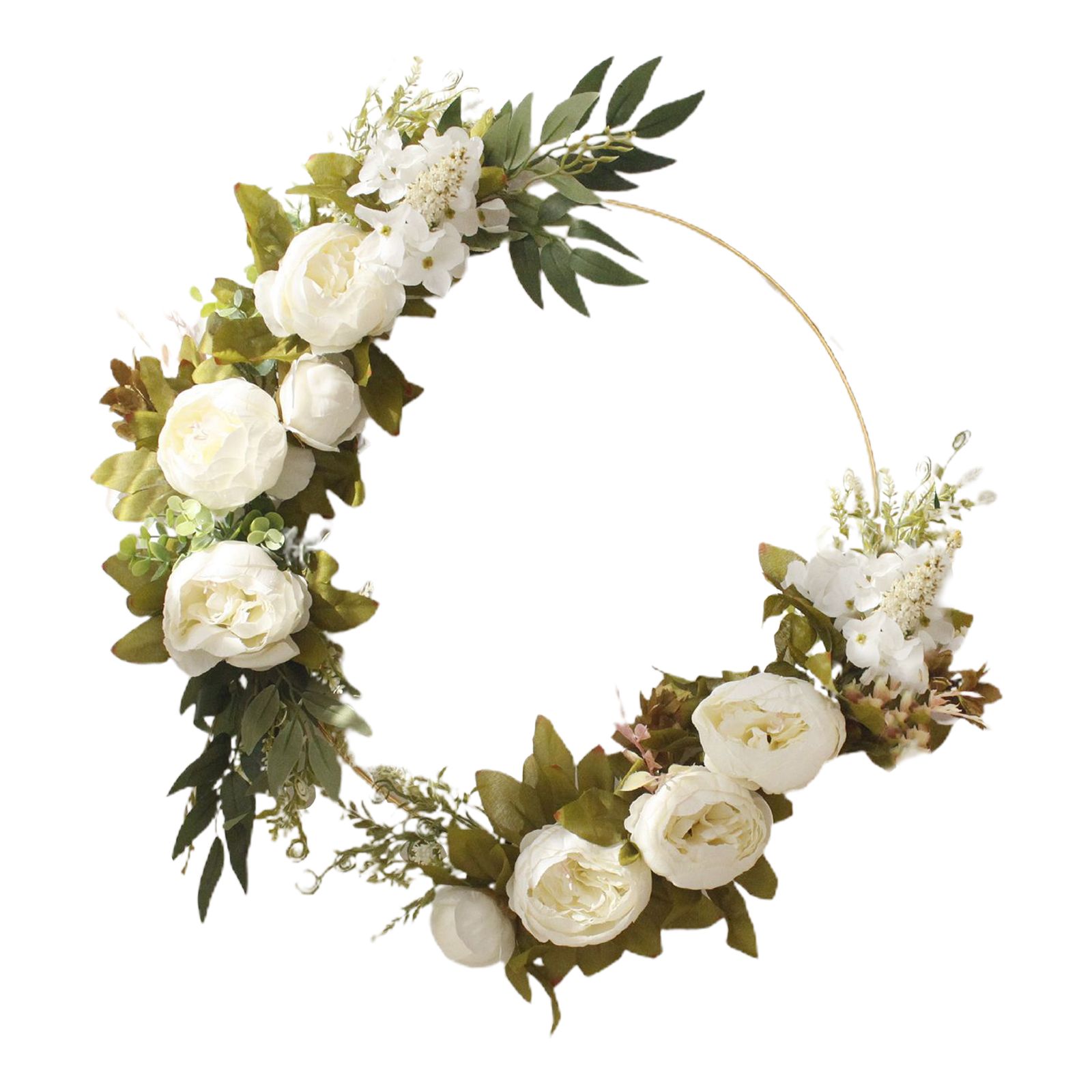 Simulation Peony Wreath Home Door Decorations Wall Hanging Artificial Peony Wreath Wedding Courtyard Arrangement Wreath