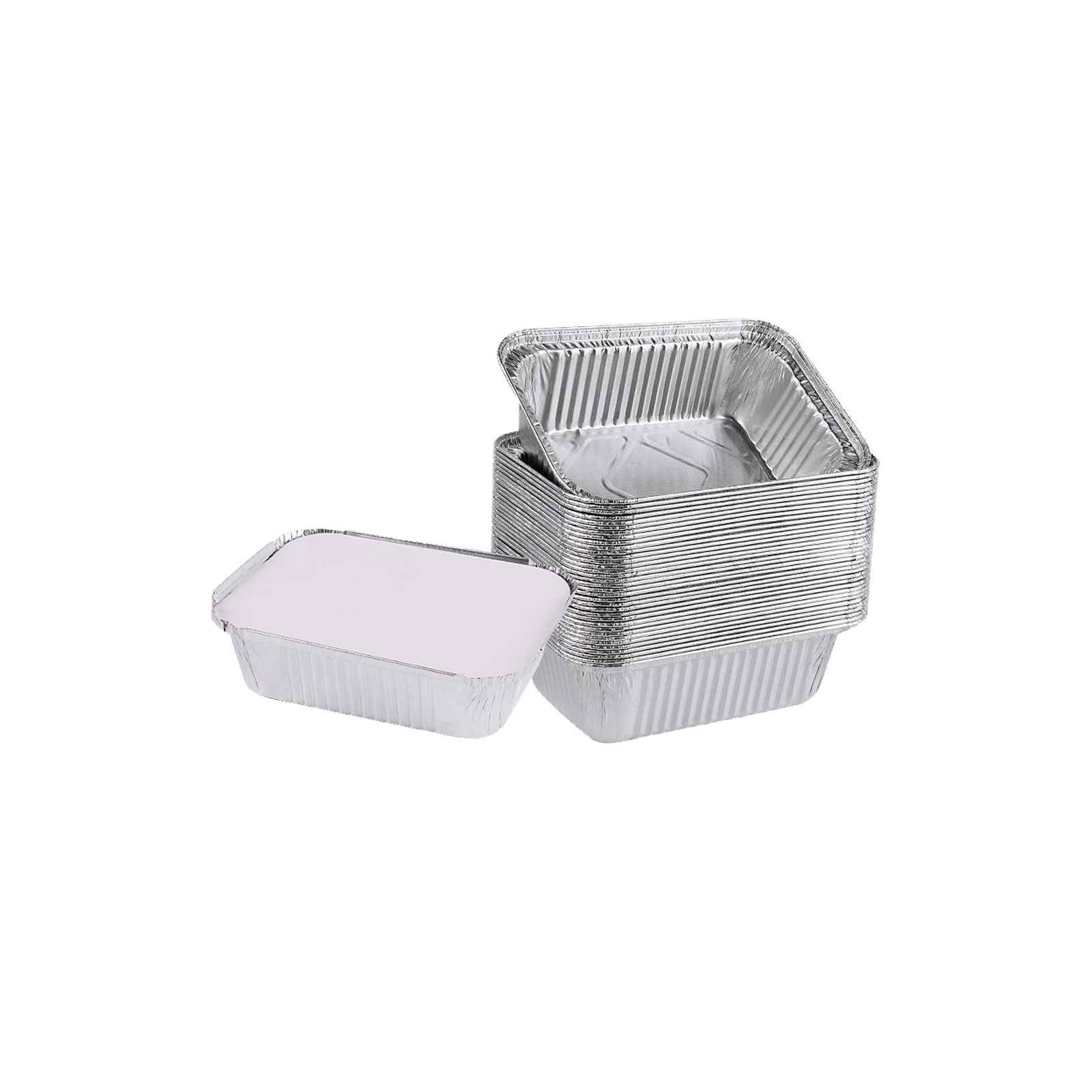 Disposable Tin Foil Box with Lid Outdoor Barbecue Baking Oven Tin Foil Bowl