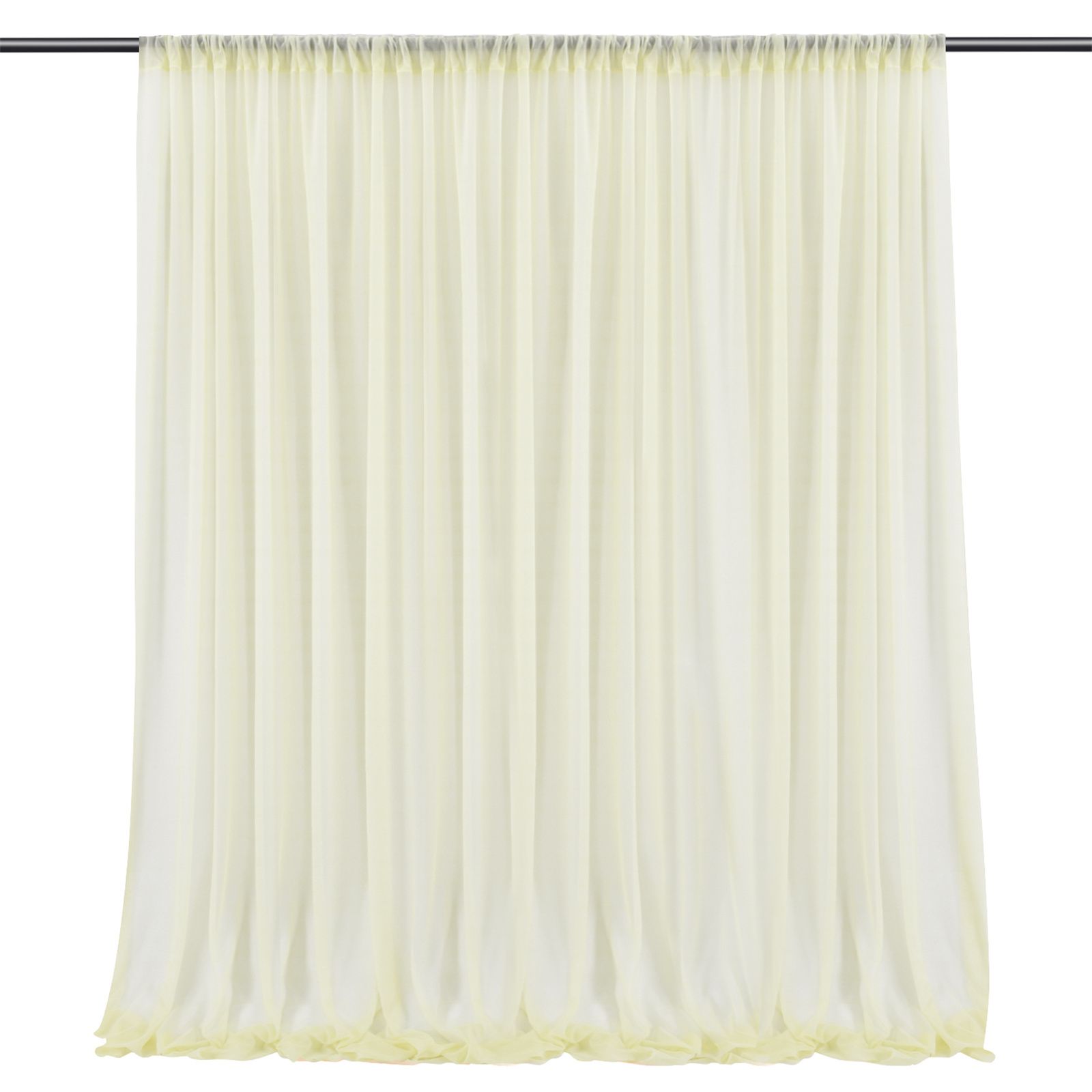 Backdrop Curtain Beige 1.5x2.5m Yarn Durable Backdrop Drape for Wedding Party Photo