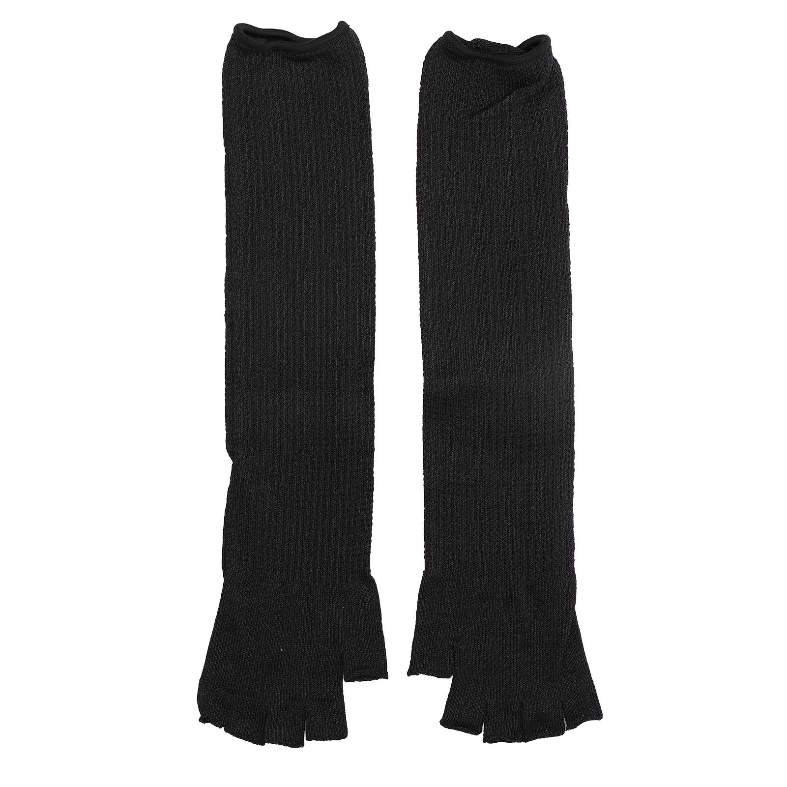 Arm Guards 45cm/17.7in Cut Resistant Half Finger Arm Sleeve for Kitchen Woodworking Gardening Black