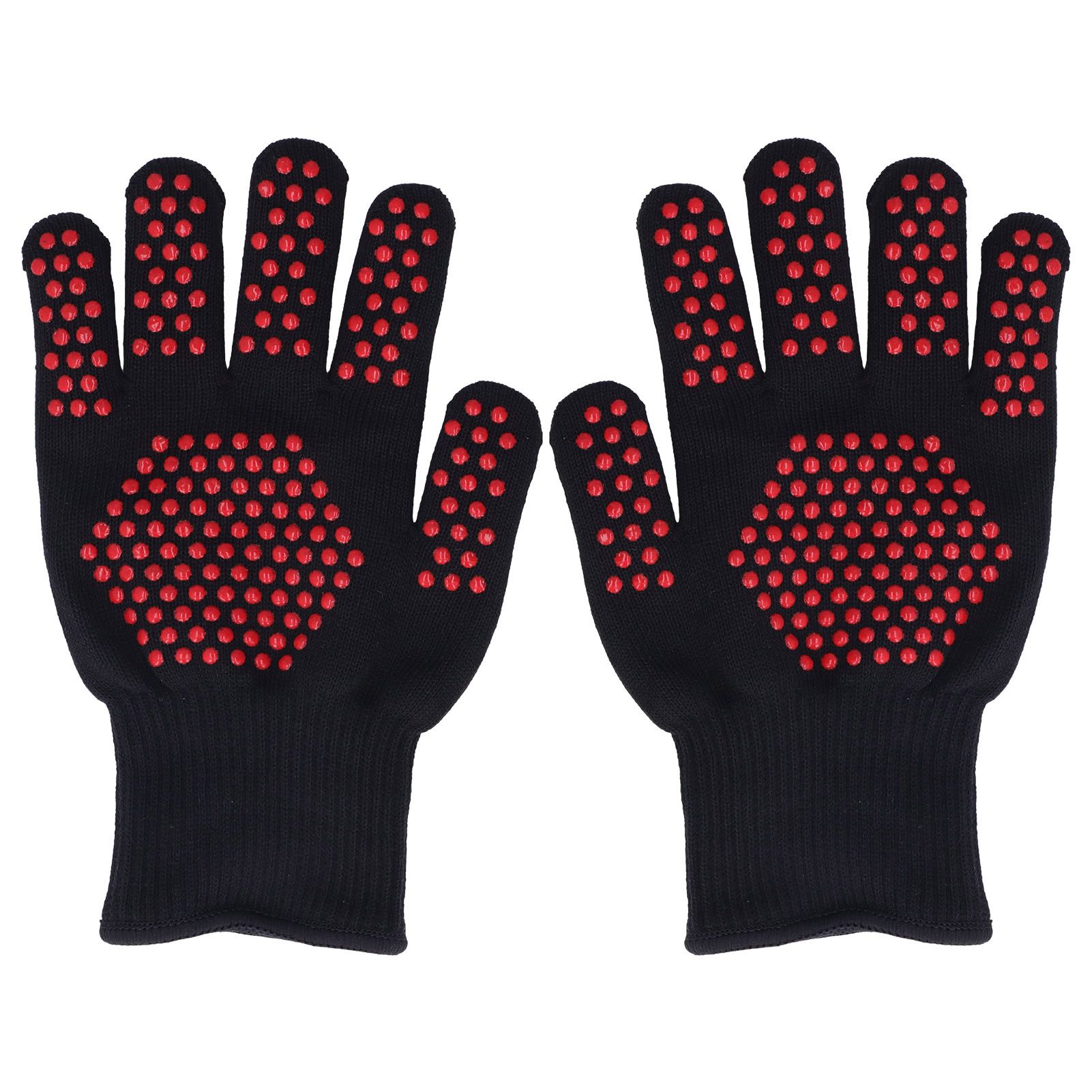 Heat Resistant Gloves 25cm Separate Fingers Hot Proof Mitts Cooking Tool for BBQ Welding