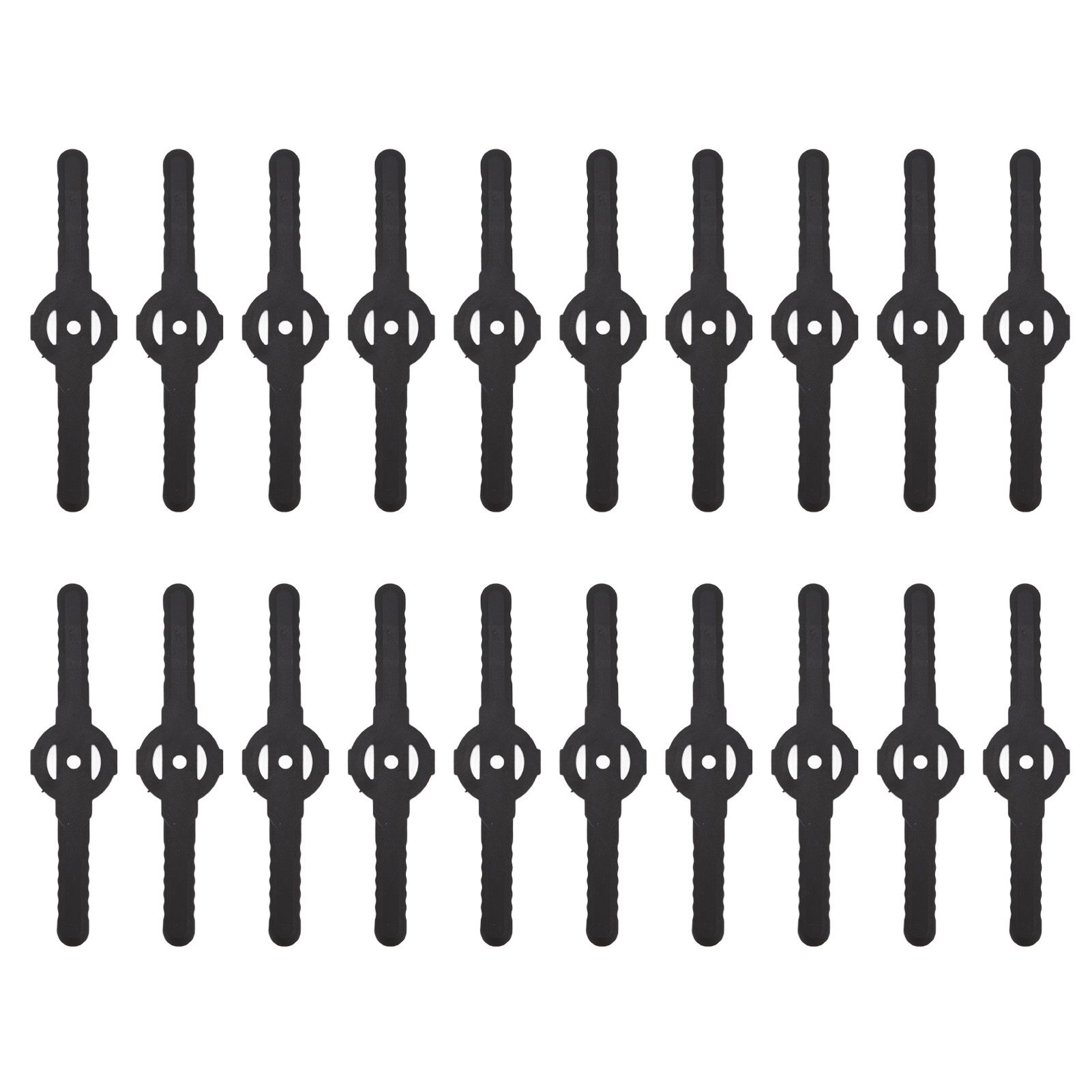 20Pcs Plastic Lawn Mower Blades Garden Electric Grass Trimmer Long Blade Trimmer Accessories Black