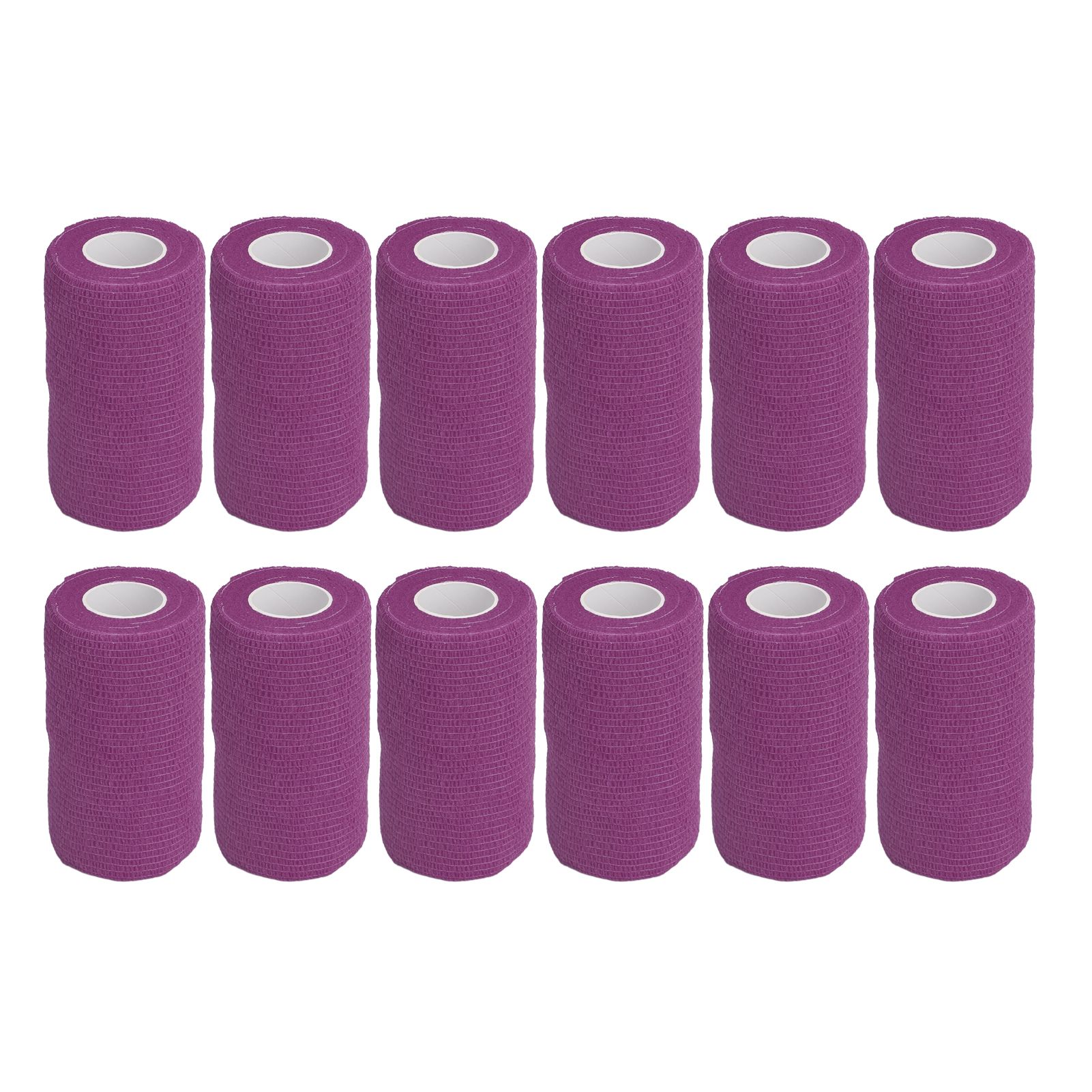 12Pcs Bandage Wrap Natural Latex Elastic Self Adhesive Wrap for Cows Dogs Horses 10cm Purple