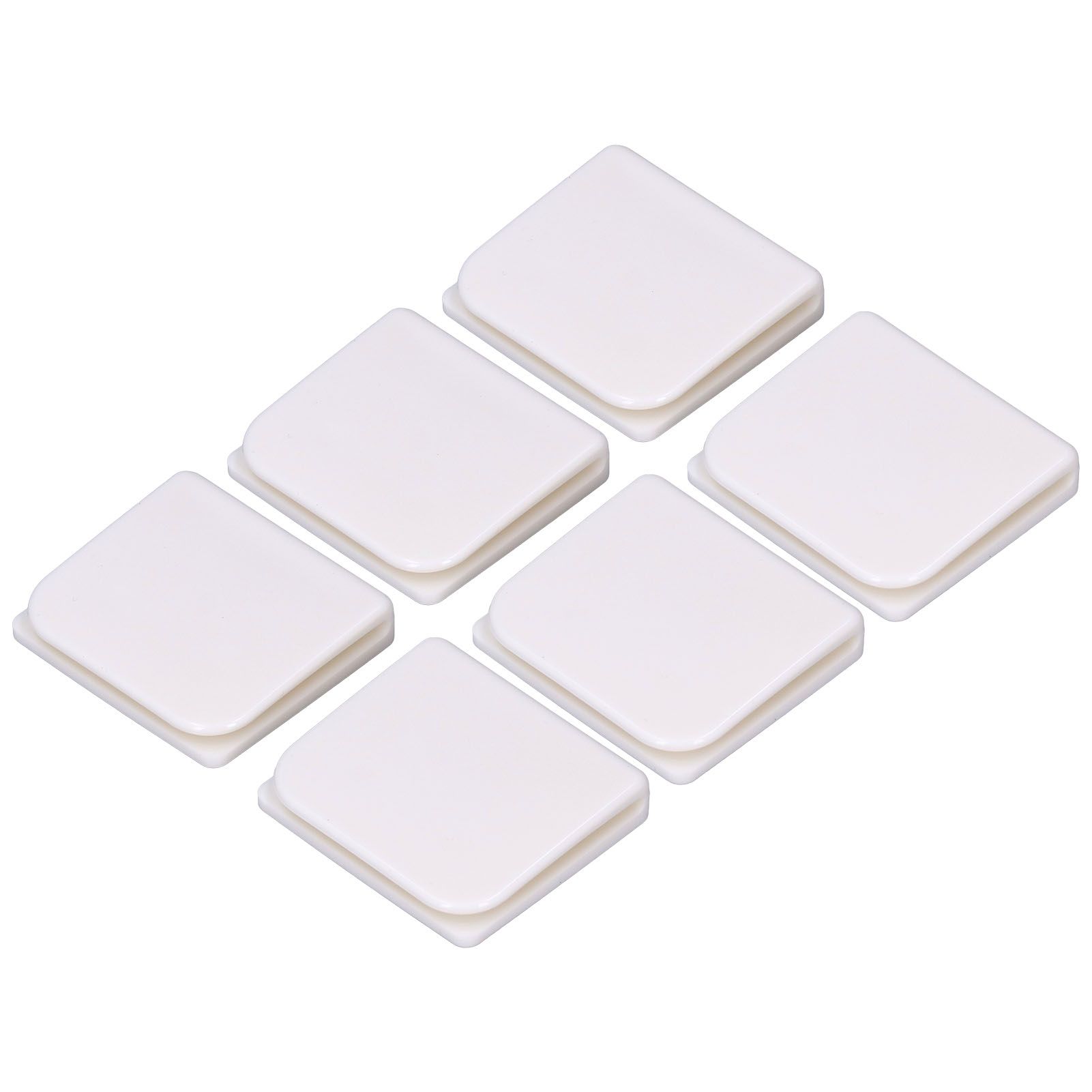 6Pcs/Set Shower Splash Curtain Clips White Self Adhesive 4.5x5cm for Home Bathroom Bedroom Living Room Kitchen