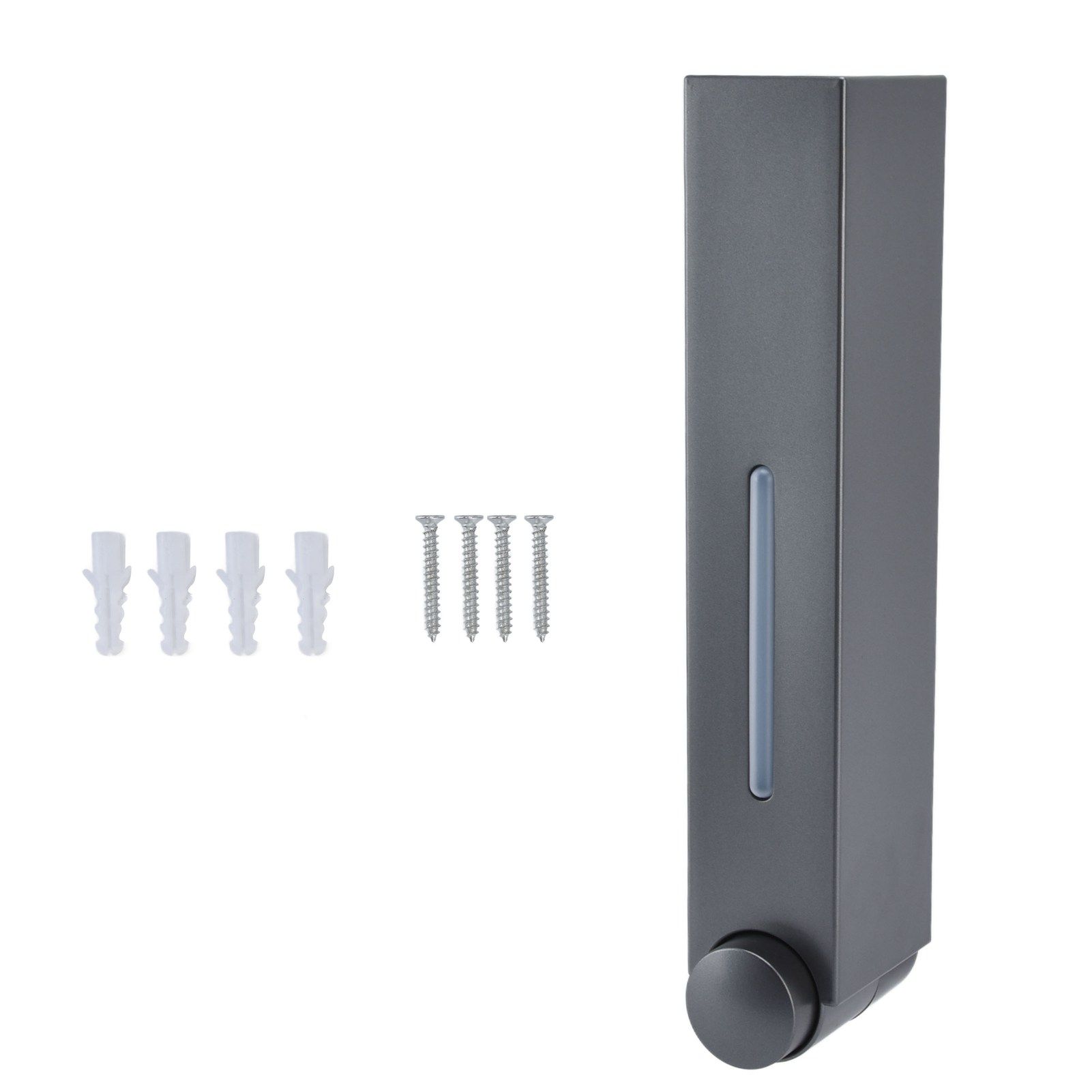 Push Type Hand Soap Dispenser 420ML 2 Compartment Design Wall Mounted Shampoo Dispenser for Hotel Home Bathroom RestaurantGray