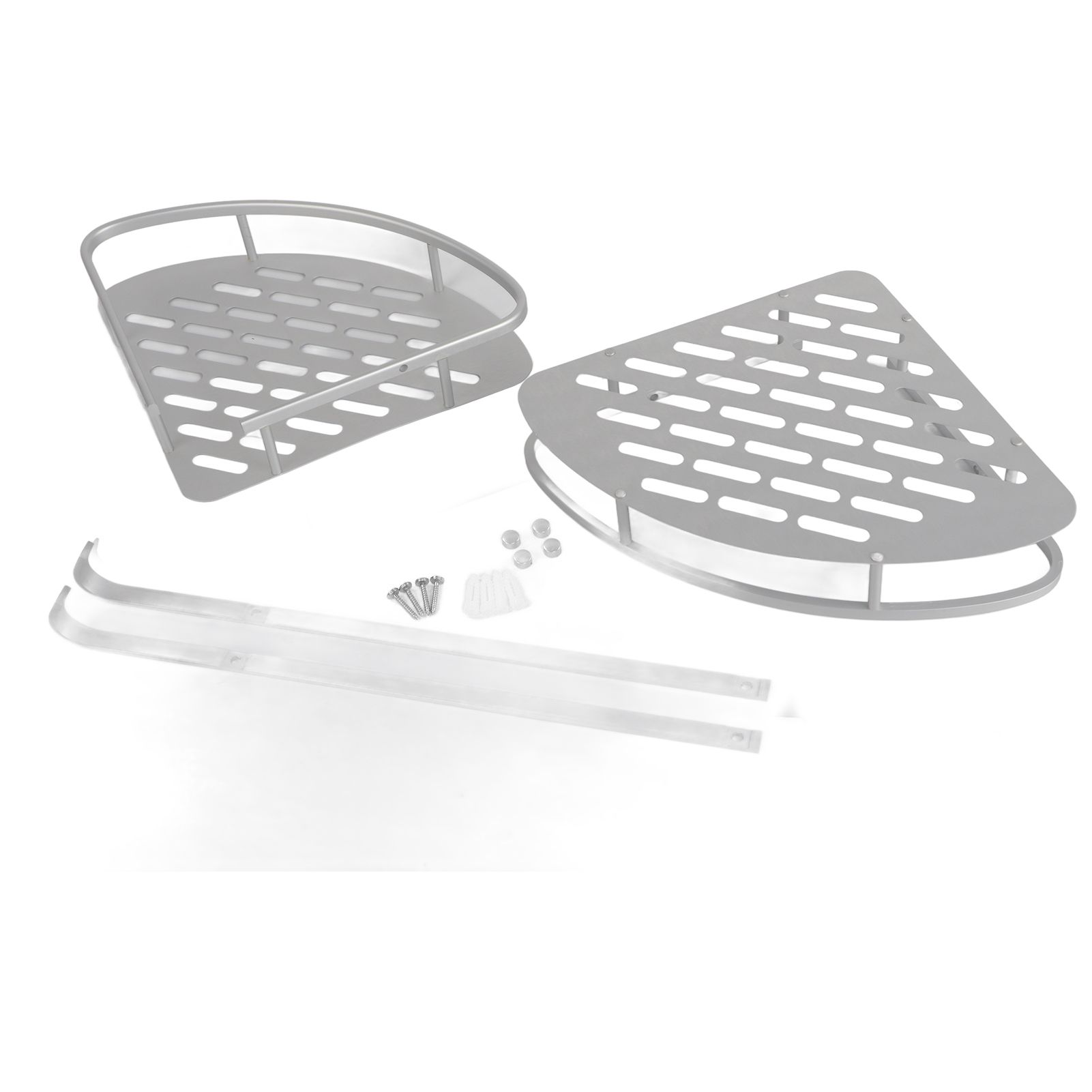2Pcs Shower Corner Organizer Triangular Design Wall Mounted Aluminium Alloy Durable Multifunction Corner Shower Caddy