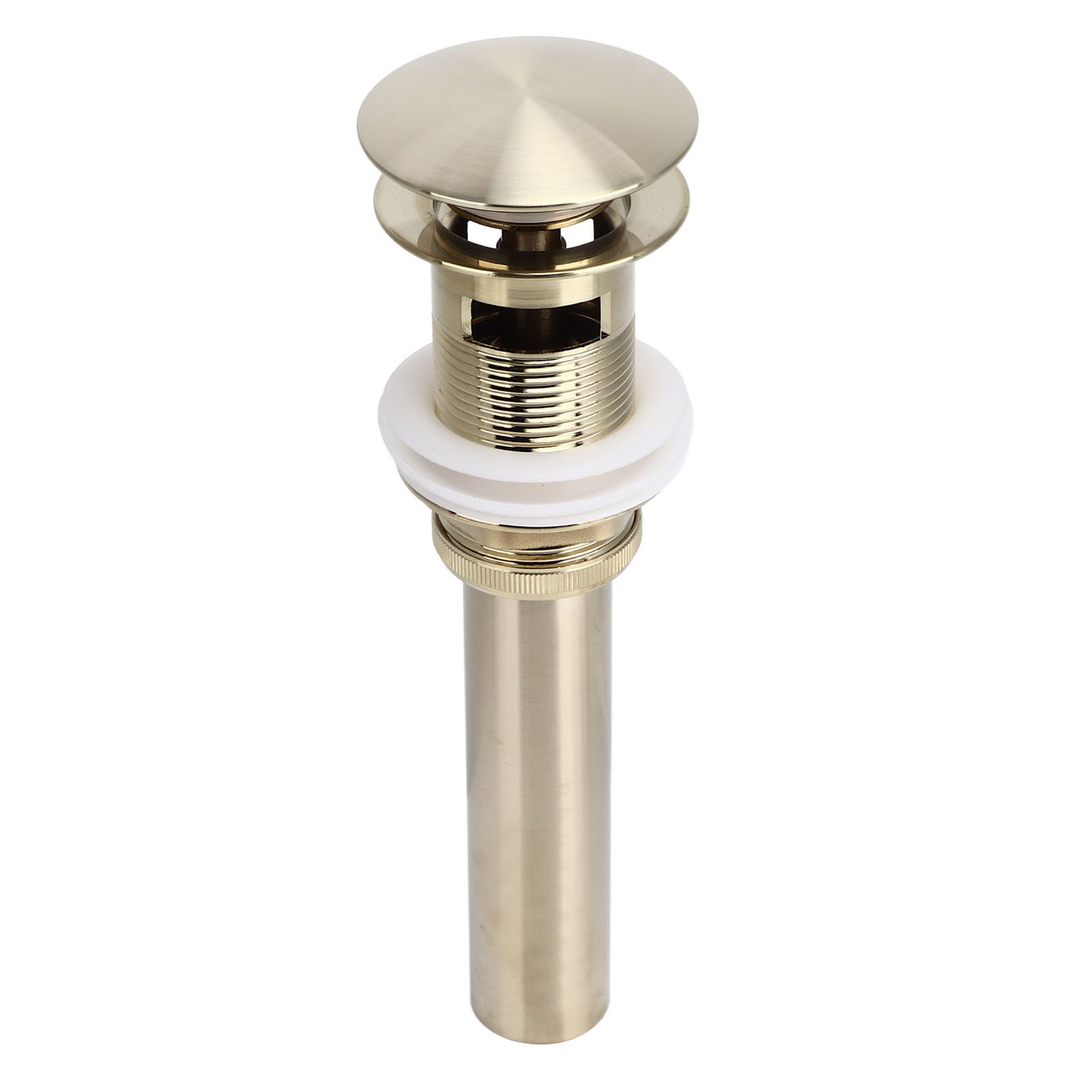 Pop Up Basin Drain Copper G1/4 Brushed Gold Corrosion Resistant Easy Installation Bathroom Washbasin Sink Drain