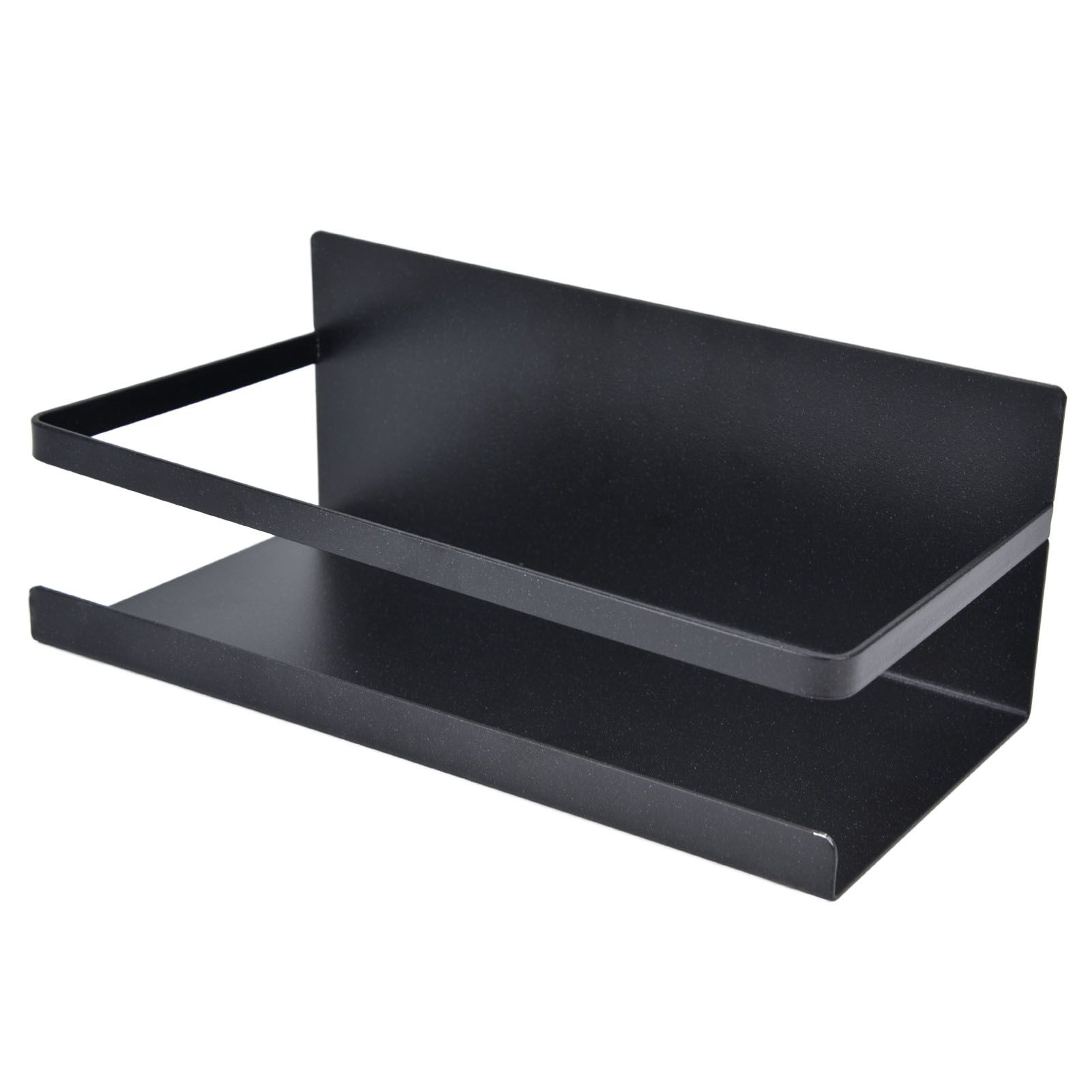 Kitchen Rack Space Saving Spice Shelf Organizer Magnetic Single Tier Iron for StorageBlack