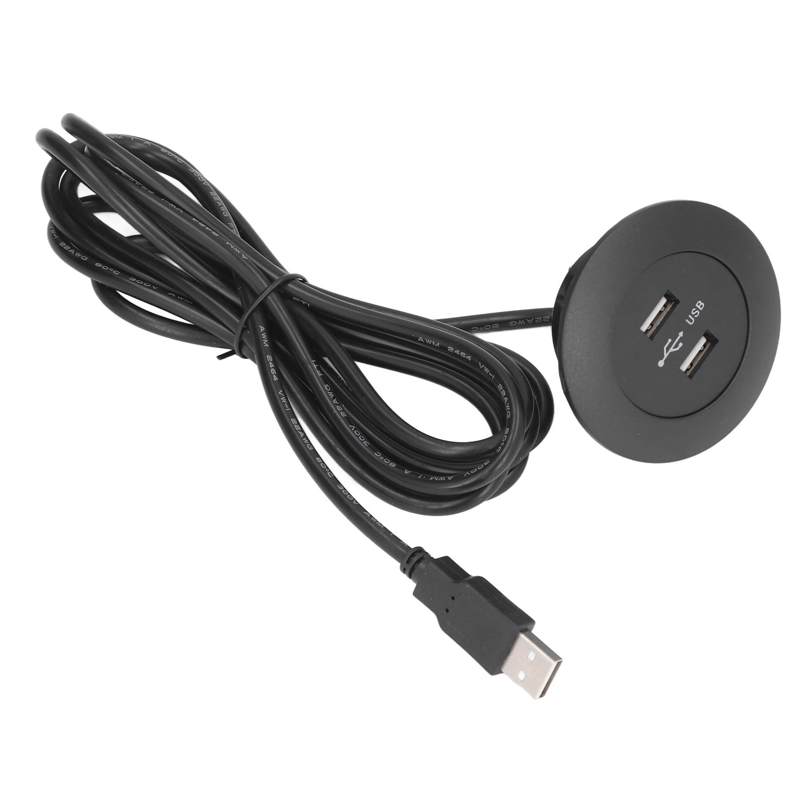 Sofa USB Charging Socket Flush Mount Installation Dual USB Charging Ports Socket for Home UseBlack