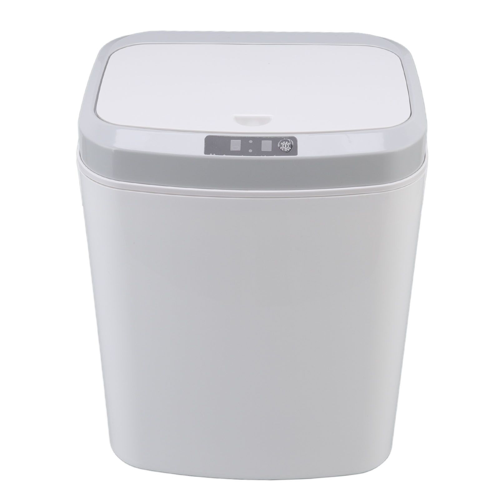 Smart Trash Can 16L Infrared Induction Button Control Manual Mute Household Automatic Trash Can with Night Light White
