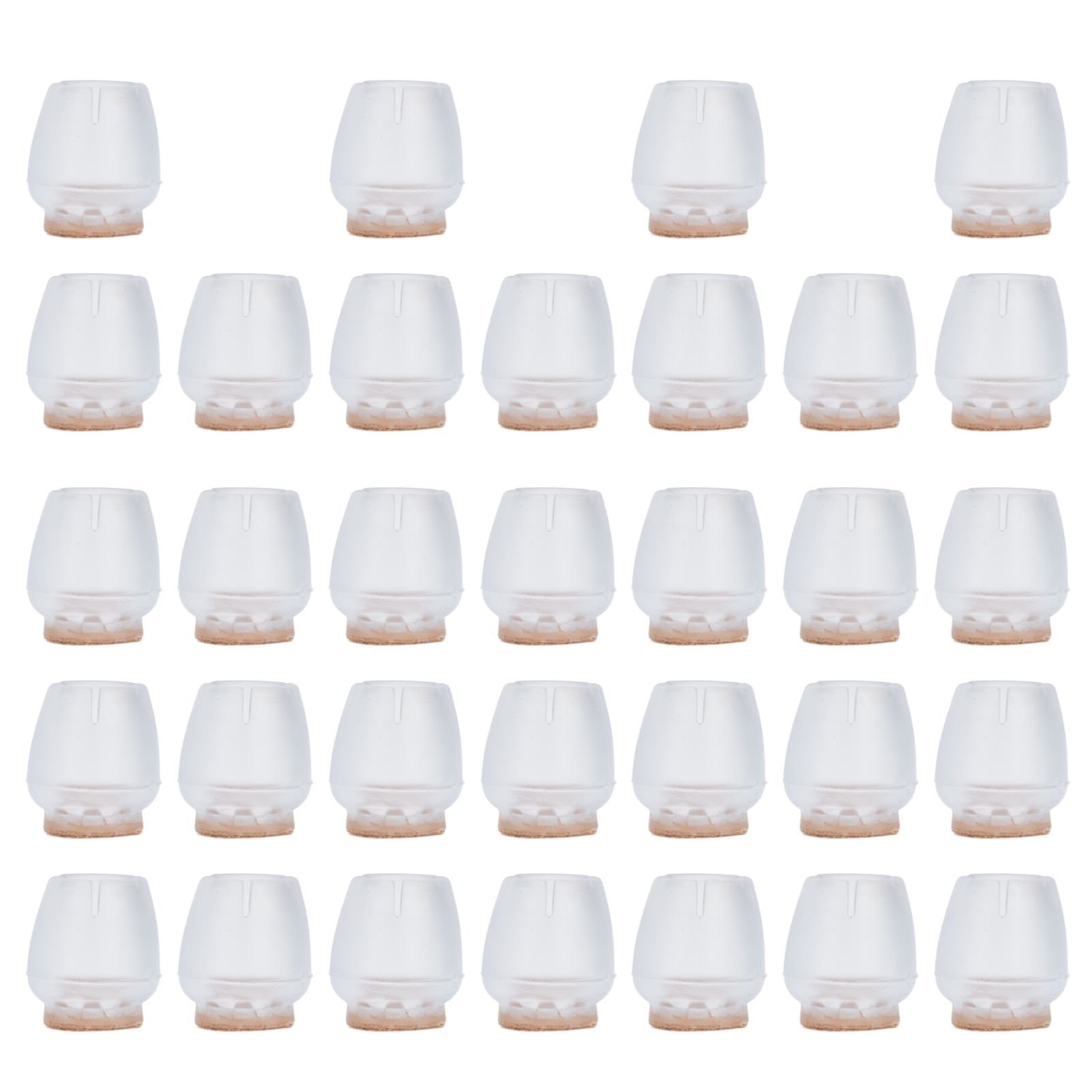 32Pcs Non Slip Furniture Leg Cover Mute Silicone Tables Chairs Leg Caps Floor Protector Transparent
