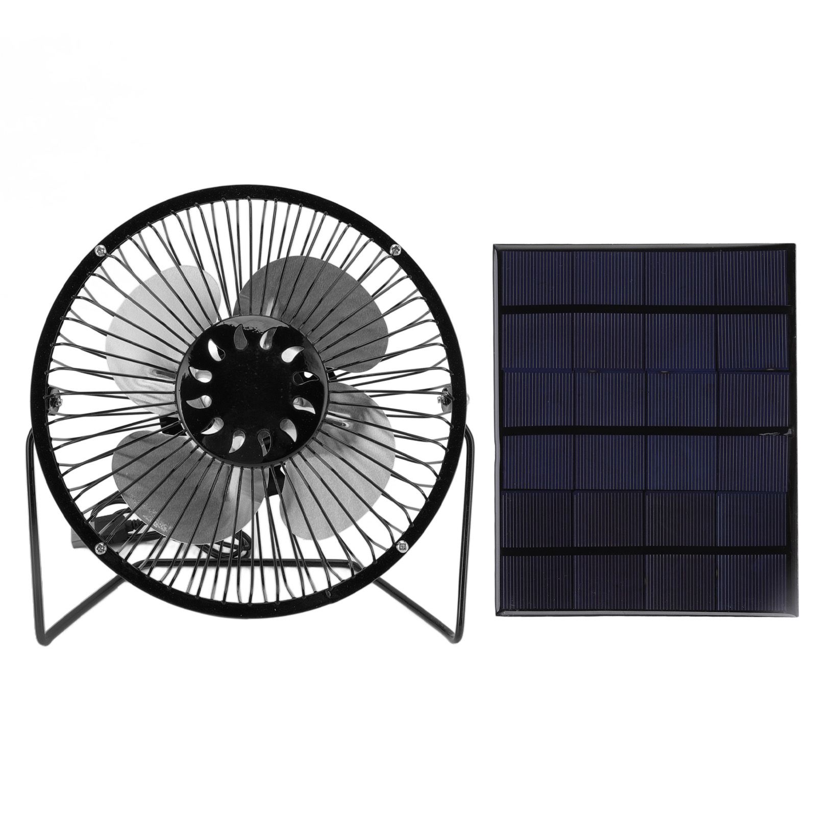 Mini Solar Fan 6V 3.5W USB Solar Powered Black Polysilicon Material Portable Solar Panel Fan for Picnic Fishing