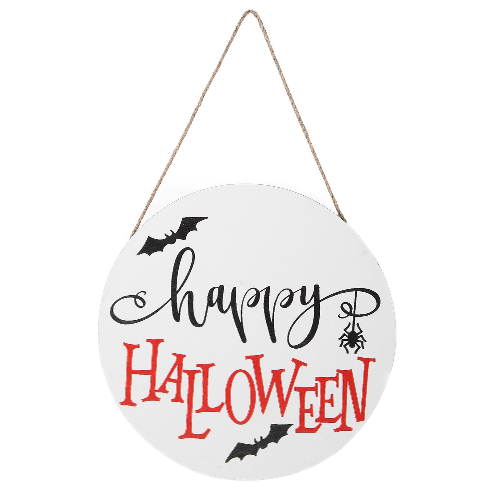 Door Sign Wooden Hanging Halloween Ornament Sign for for Outdoor Indoor Garden Home DecorationWhite Without Bow