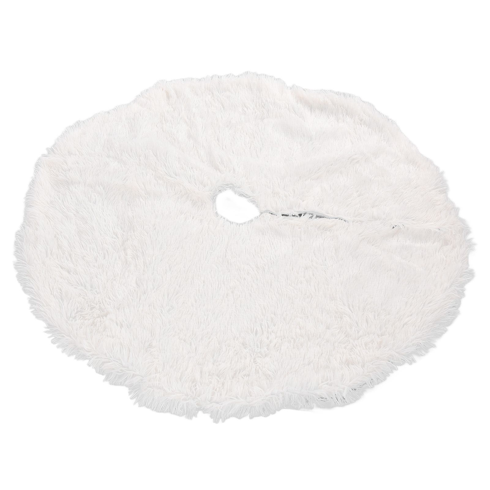 White Christmas Tree Skirts Sophisticated Dense Environmentally Friendly Plush Luxury ChristmasTree SkirtL