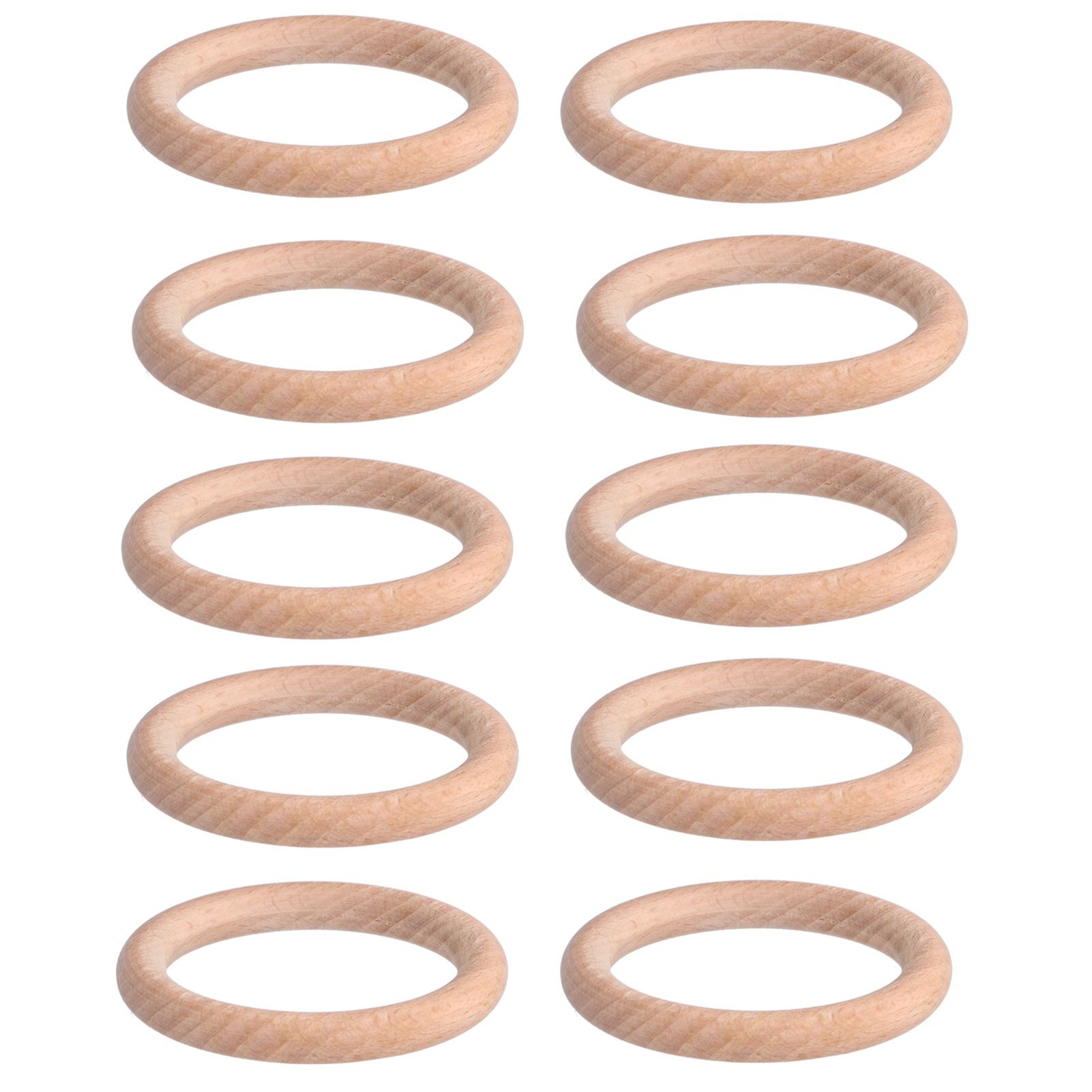 10pcs Wooden Rings Unfinished DIY Natural Wood Circles for Craft Jewelry Making Baby Teething5cm