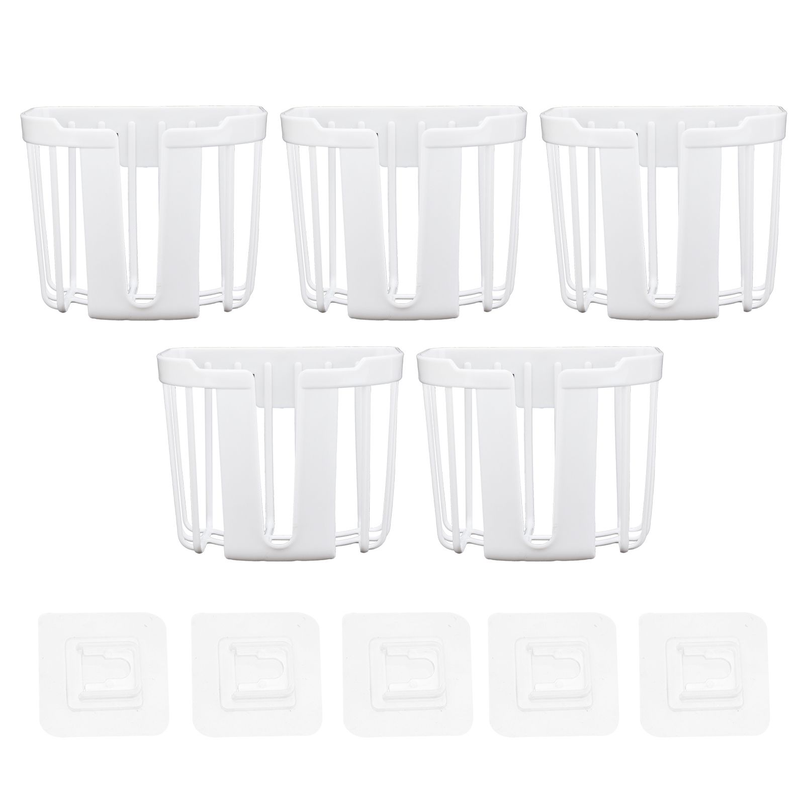 5pcs Hollow Tissue Box Holder Wall Mounted Adhesive Hanging Tissue Roll for Bathroom KitchenWhite