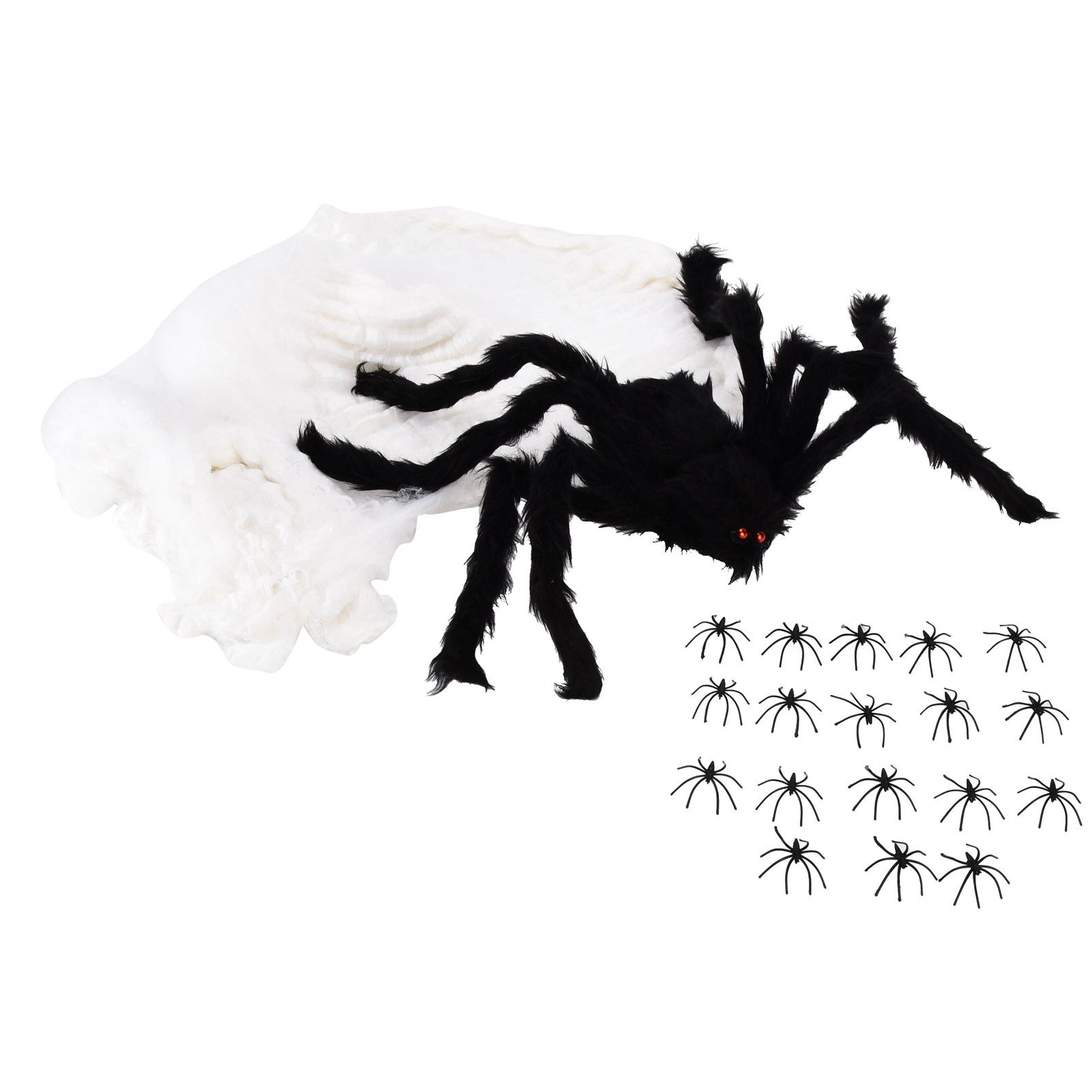 Decorative Spider Spook House Artificial Spider with Fake Cobweb for Party Halloween Festival Decoration