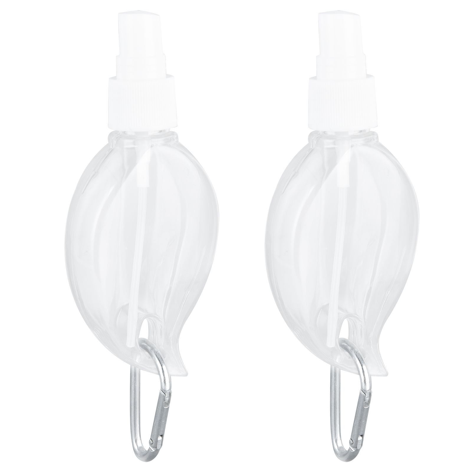2 Pcs 50ml Travel Keychain Bottles Portable Plastic Clear Leakproof Refillable Empty Squeeze Container for Hand SoapMaple Leaf