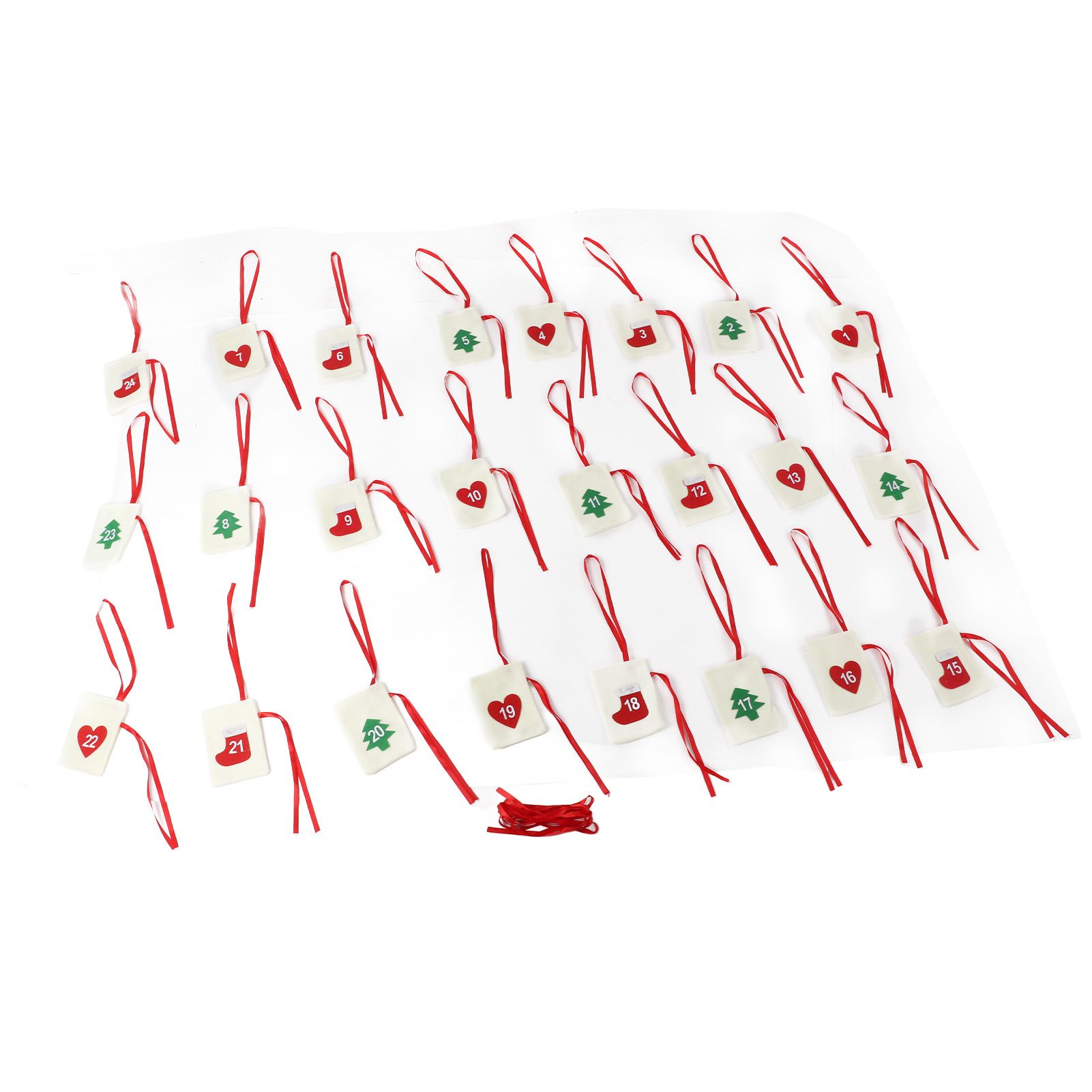 Christmas Advent Calendar Bags Hanging 24 Days Countdown Calendar Pocket for Party Celebration Decoration