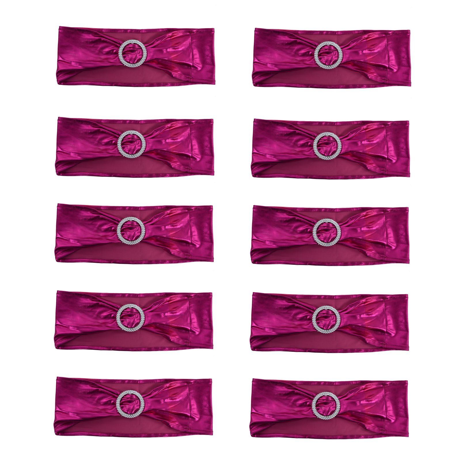 10Pcs Chair Cover Bands Elastic Stretch Sashes Bows for Wedding Banquet Hotel DecorationRose Red