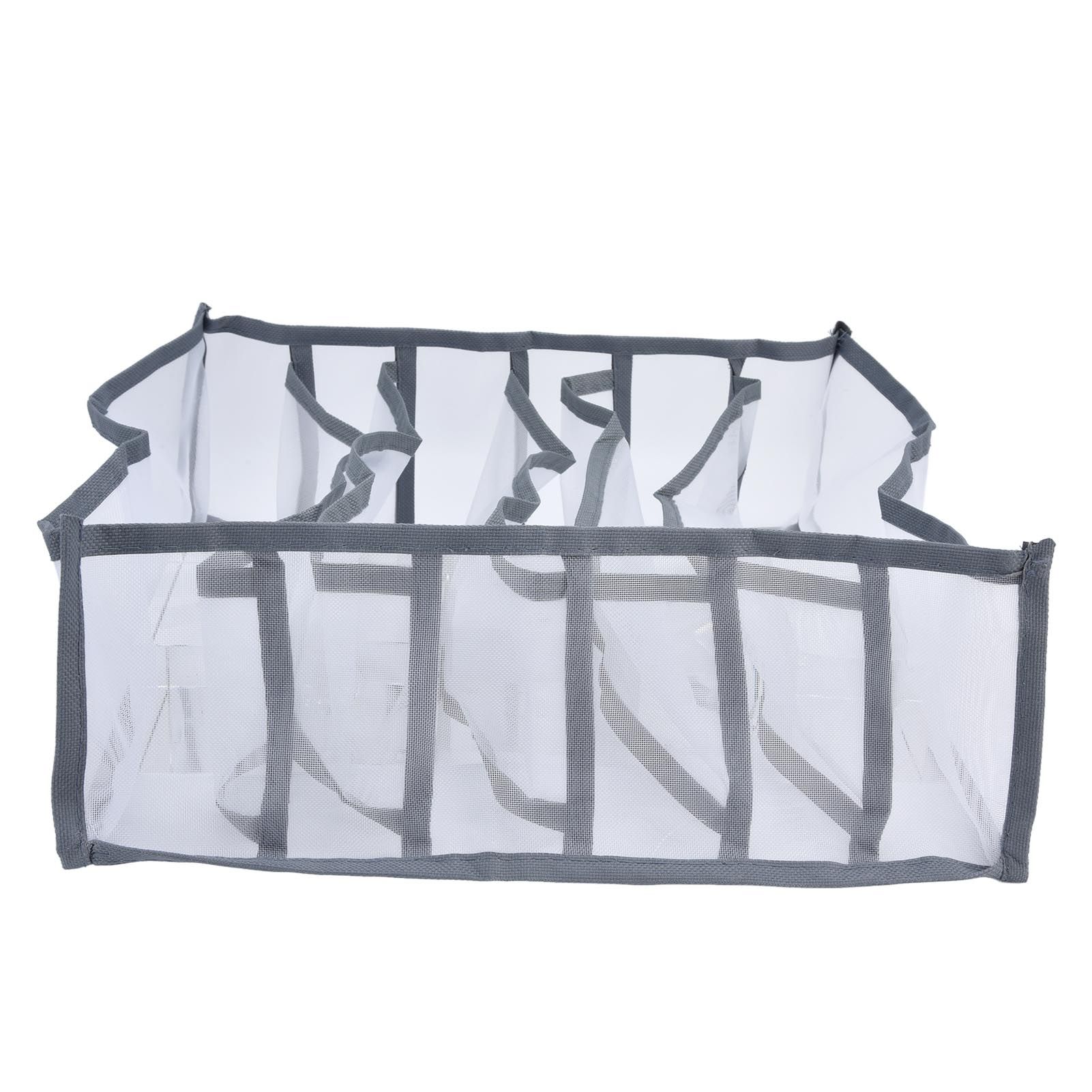 Underwear Organizer Mesh Foldable Breathable Multi Cells Socks Storage Box for Bras Panties6 Cells