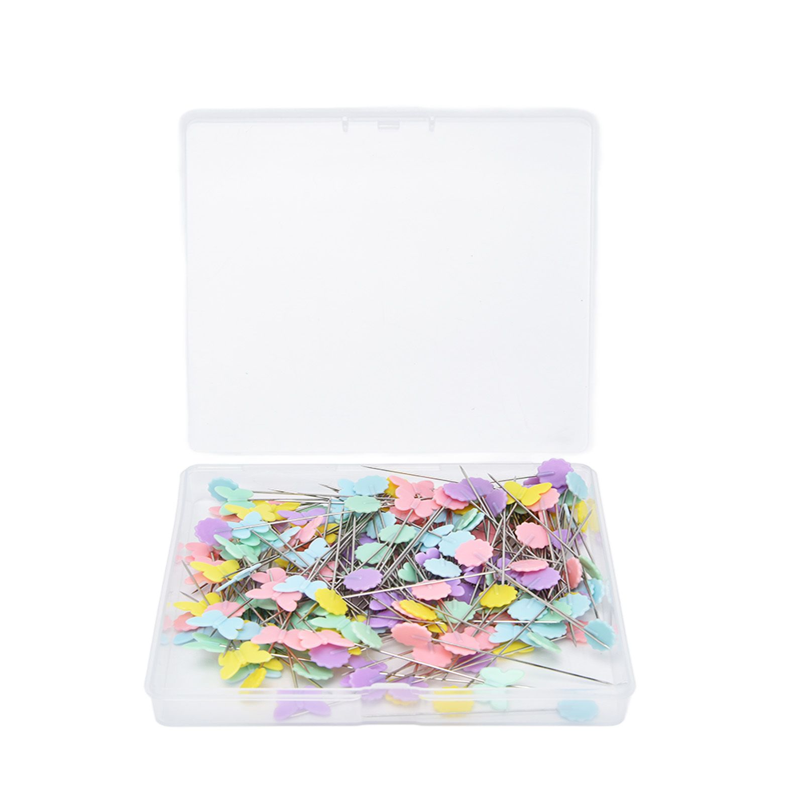 200Pcs Flower Button Head Pins Cute Flower Butterflies Colorful DIY Decorative Positioning Pin for Sewing Scrapbooking