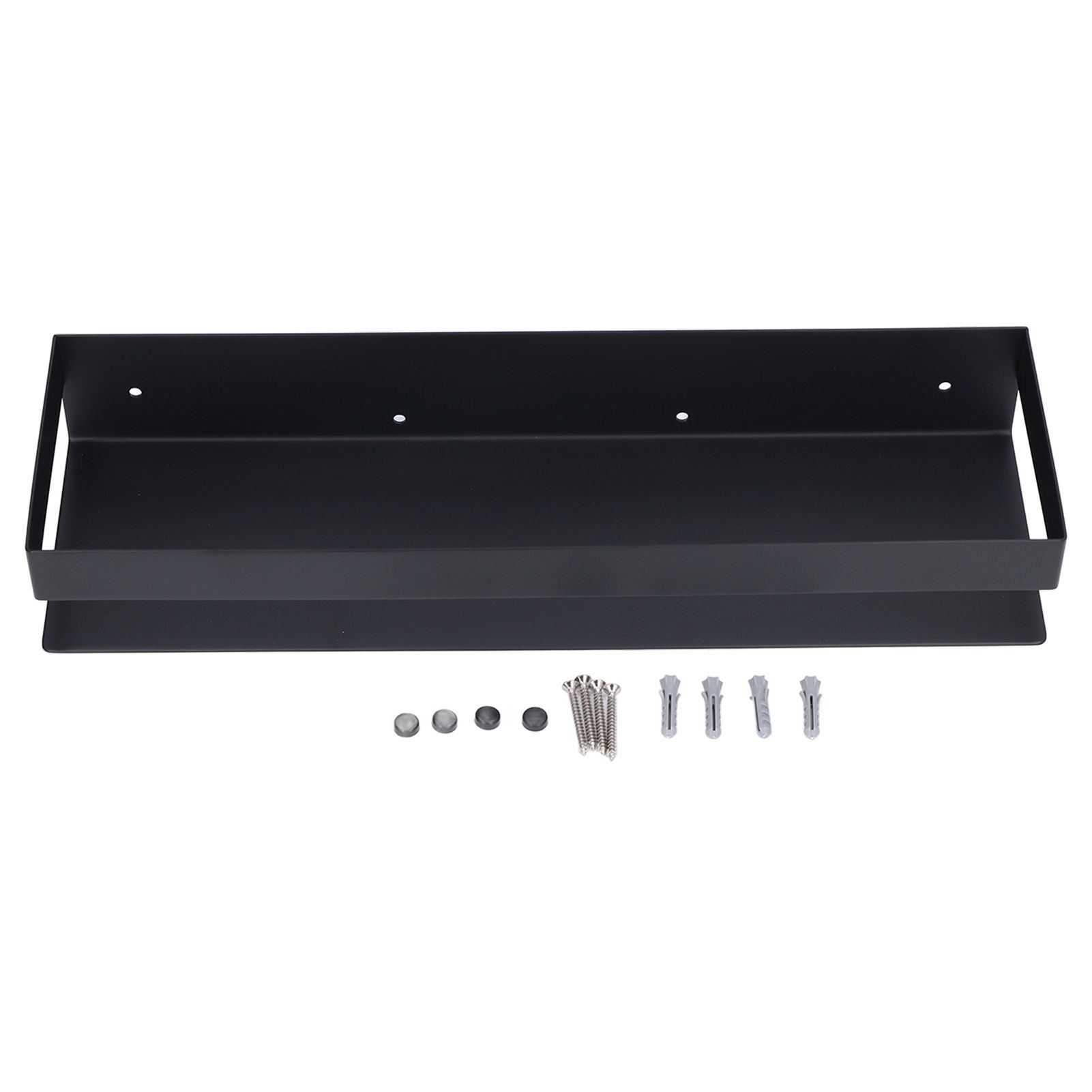 40cm Bathroom Wall Shelf Modern Simple Preservative Stainless Steel Waterproof Shelf for Kitchen Bedroom Matte Black